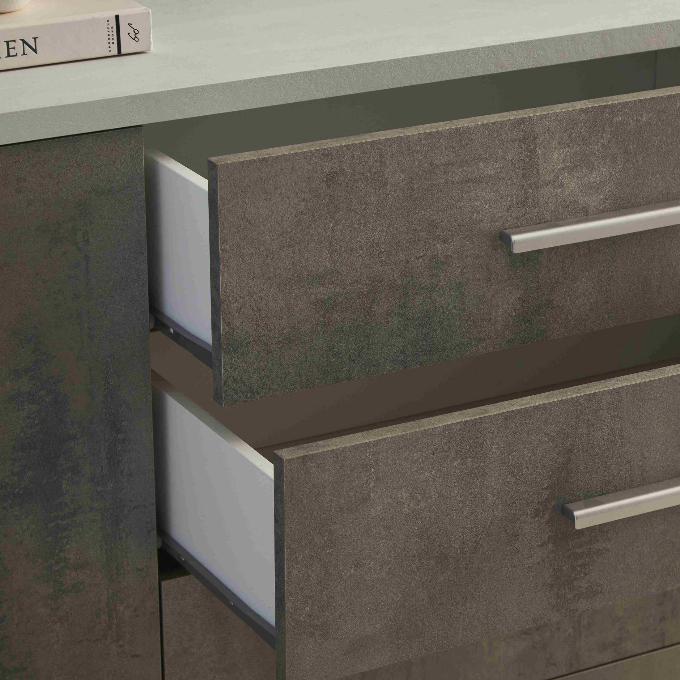 "Roby" wooden sideboard with 4 doors and 4 drawers, 203x41 cm, 84h