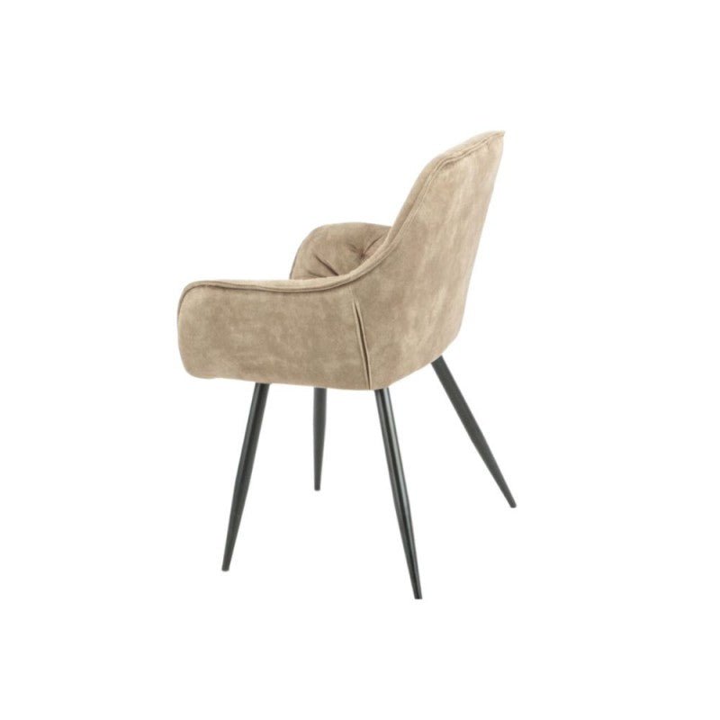 Set di sedie da pranzo "Senna" imbottite in velluto con gambe in metallo nere cm 59x60 86h - MondoViro