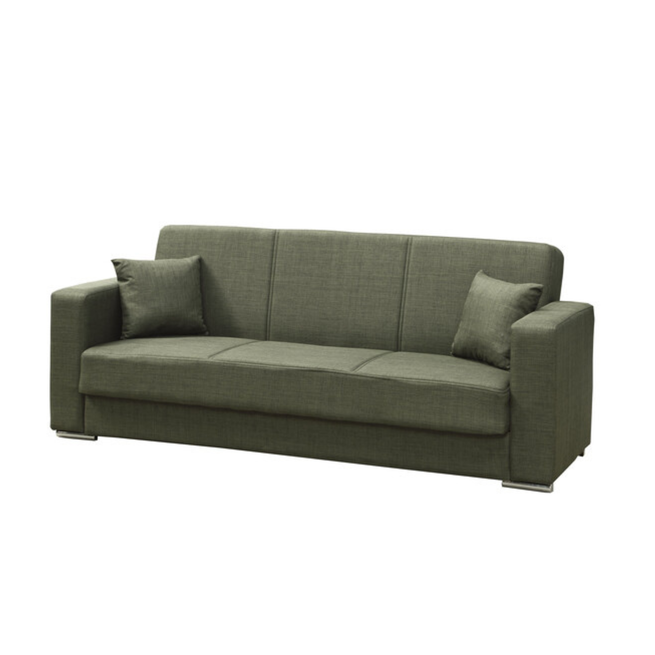 "Futura" 3-seater sofa bed in fabric with chromed feet, 220x84 cm, 82h