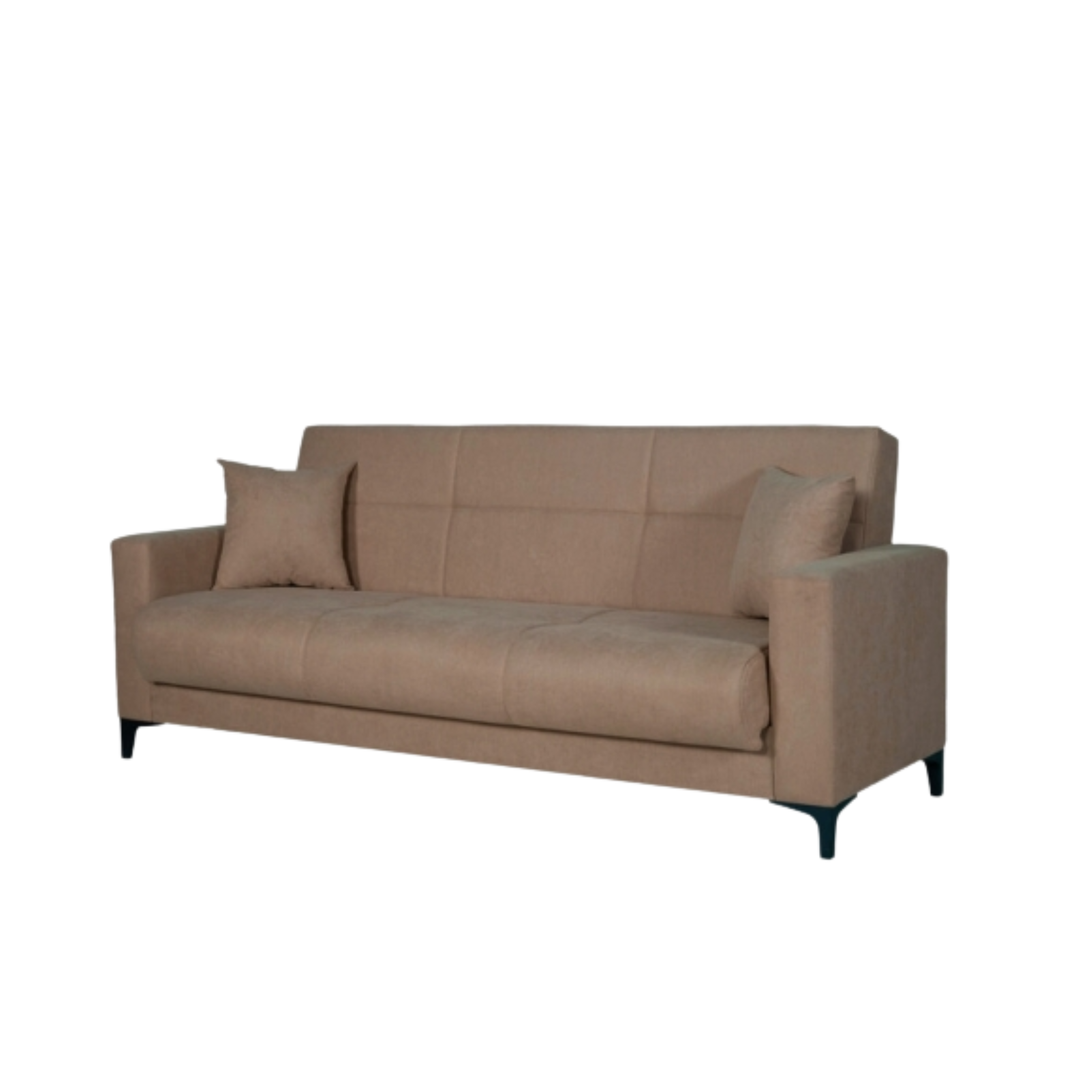 "Bravo Bacos" fabric sofa with storage drawer and two cushions