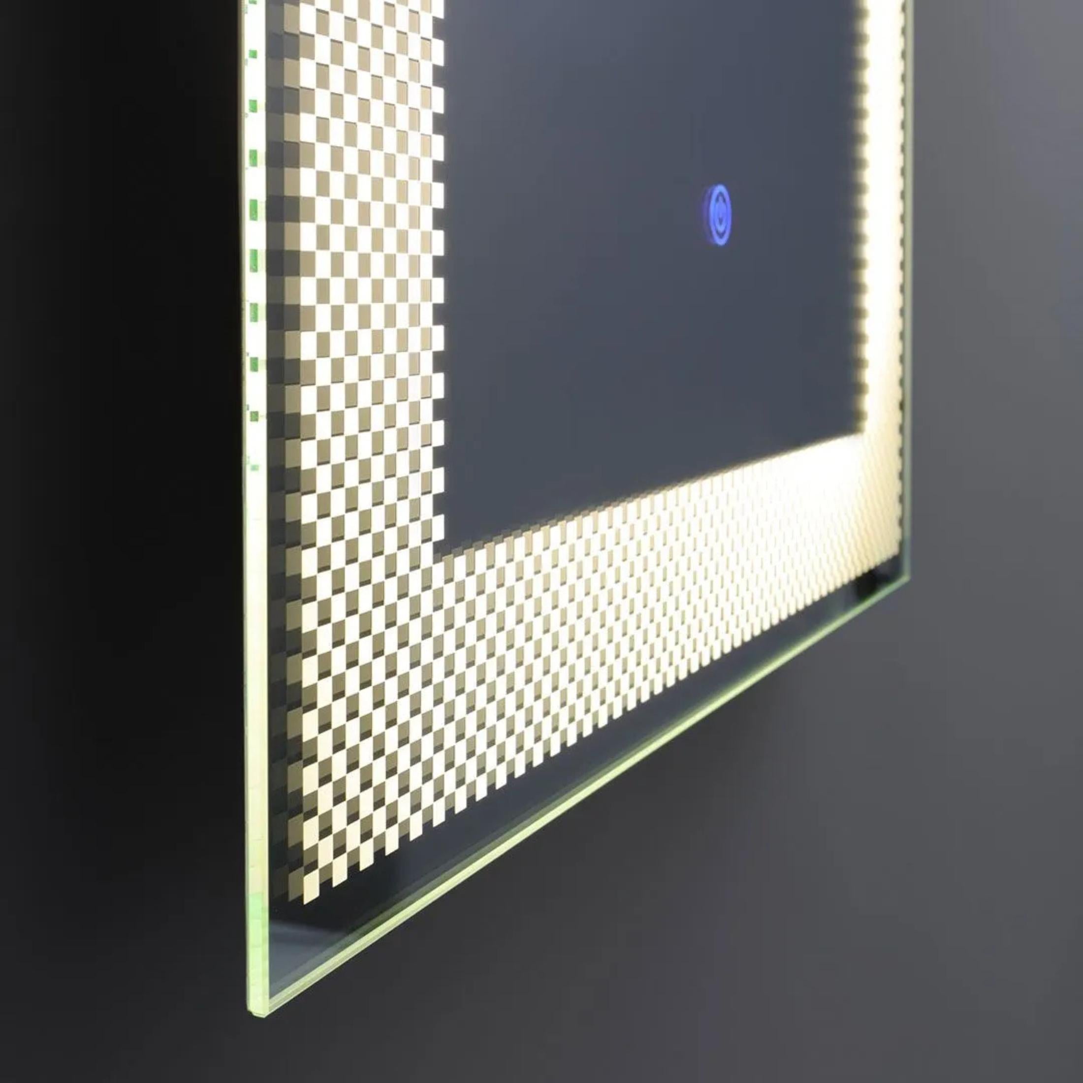 Rectangular LED mirror "Fresno" with illuminated decorated frame, 50x70 cm