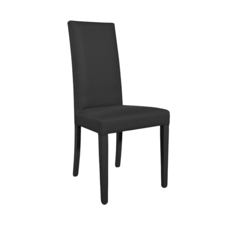 Set of "Nancy" dining chairs upholstered in eco-leather with wooden legs, 47x47 cm, 101h