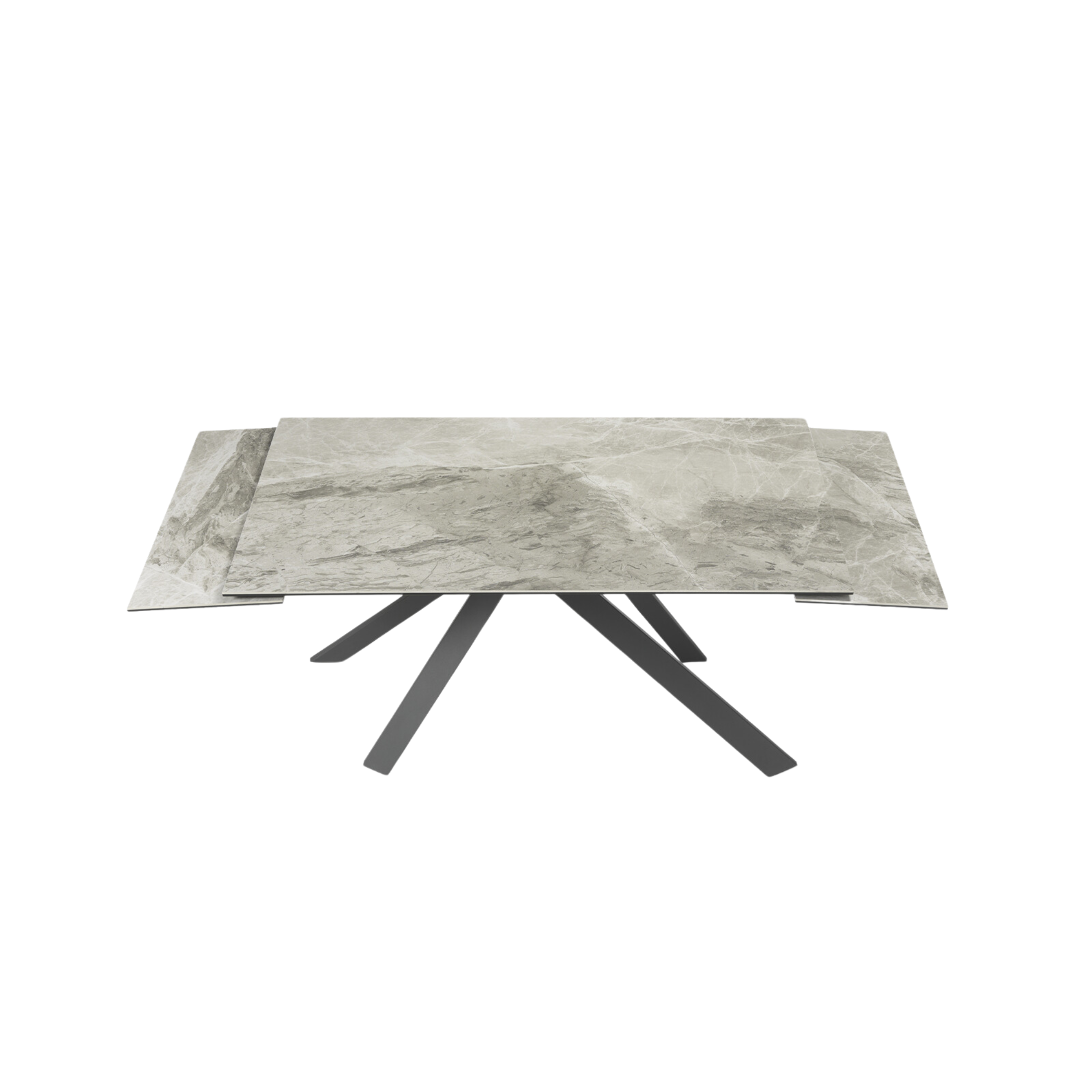 "Caio" modern extendable dining table with porcelain stoneware top