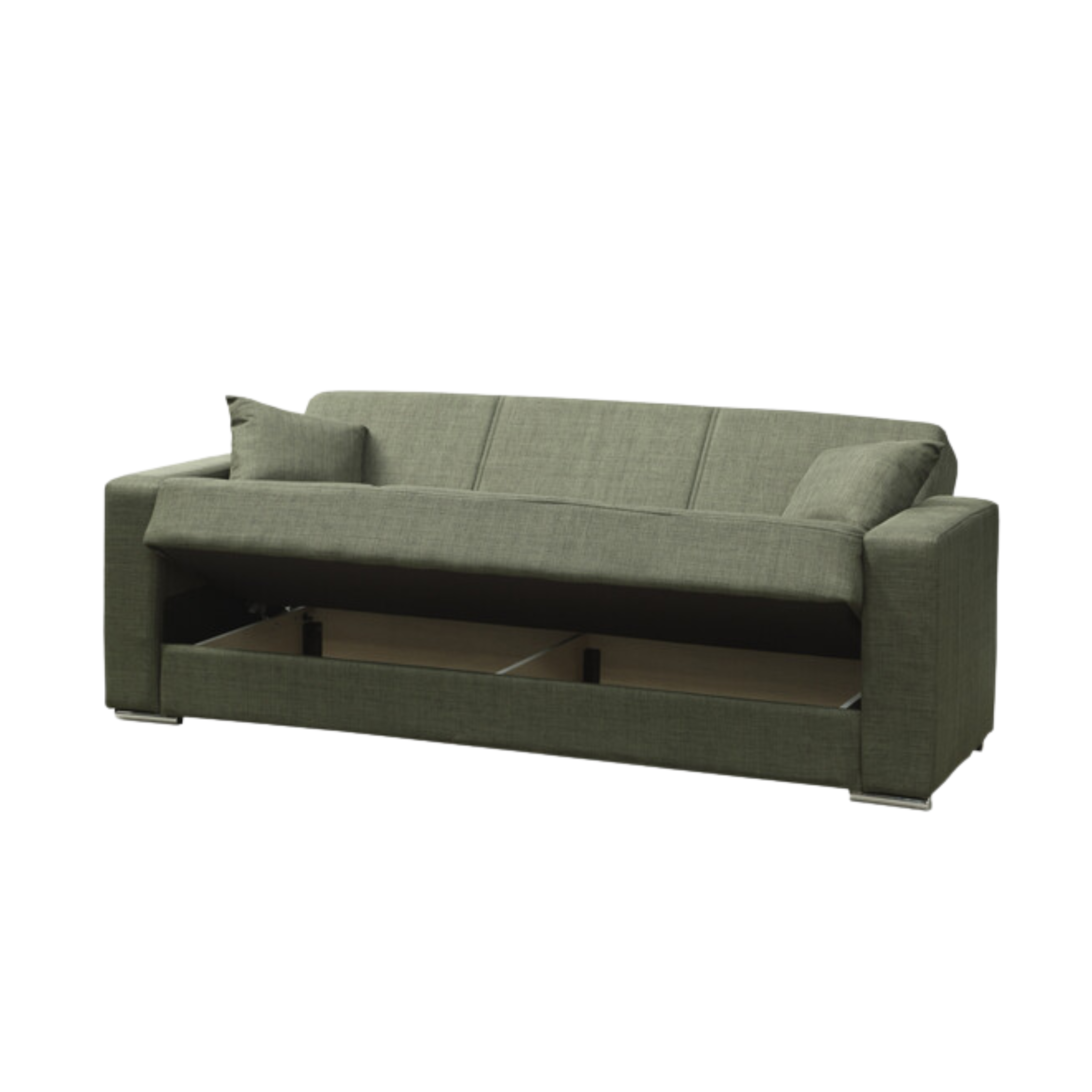 "Futura" 3-seater sofa bed in fabric with chromed feet, 220x84 cm, 82h