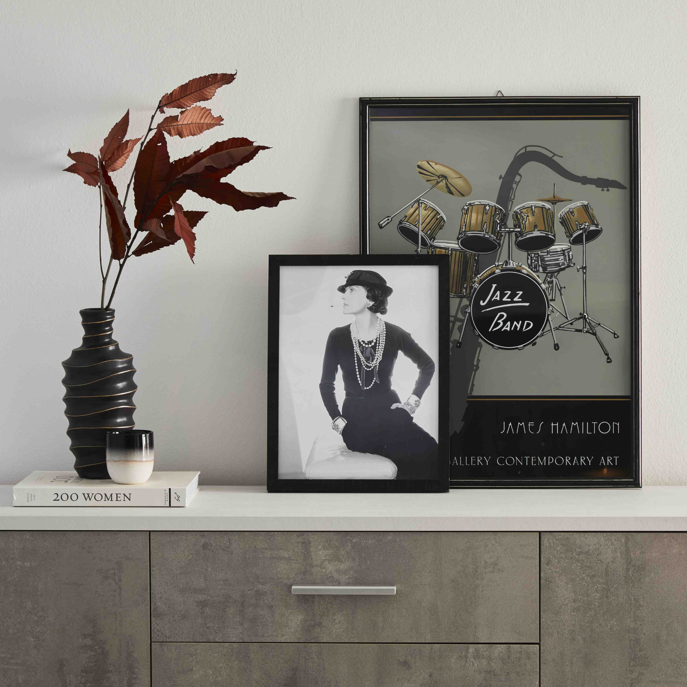 "Roby" wooden sideboard with 4 doors and 4 drawers, 203x41 cm, 84h