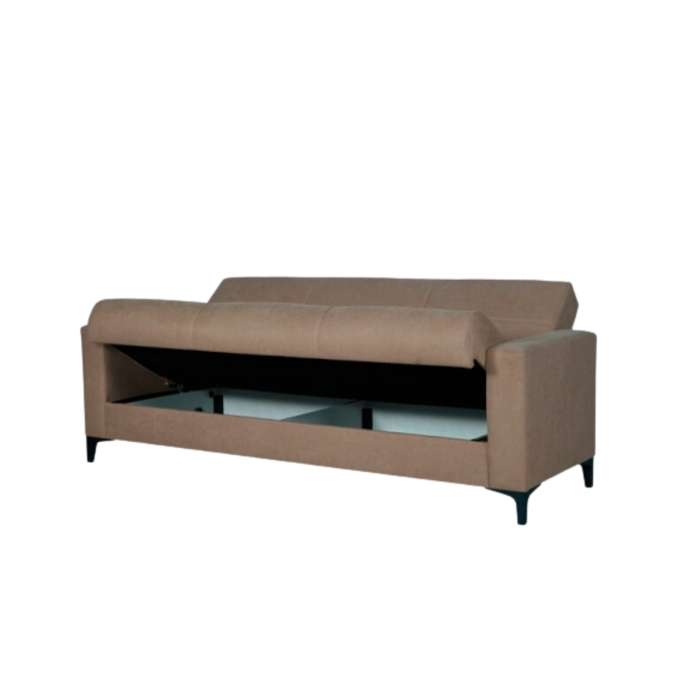 "Bravo Bacos" fabric sofa with storage drawer and two cushions