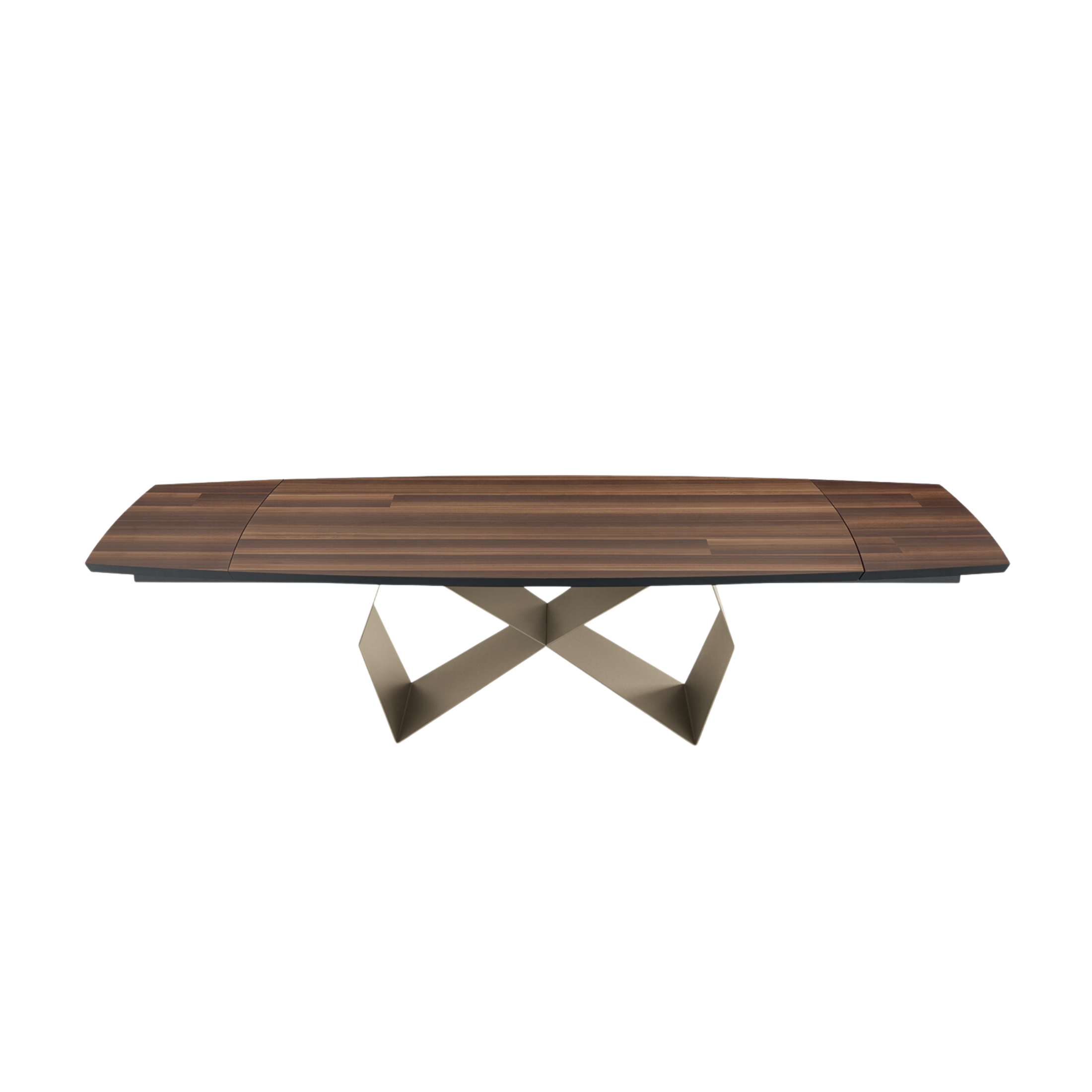 Extendable dining table "Reina" with metal base and oak top, 200/300x100 cm, 75 cm high