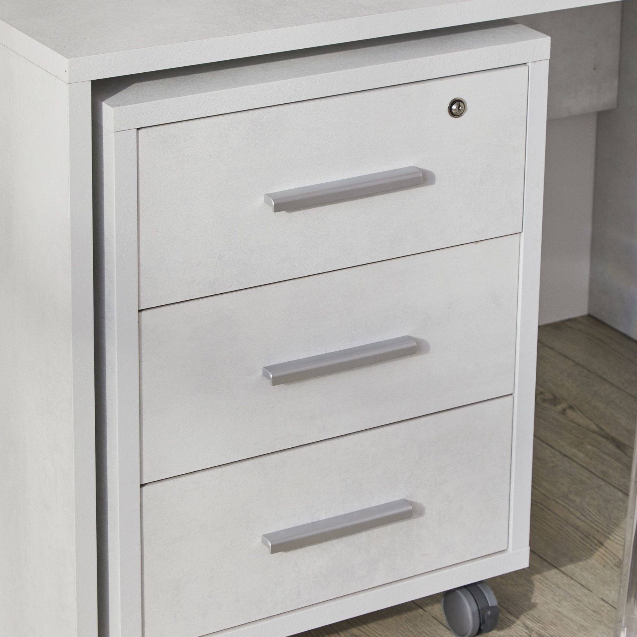 Versatile "Double" 3-drawer wooden cabinet with wheels, 51x41 cm, 71h