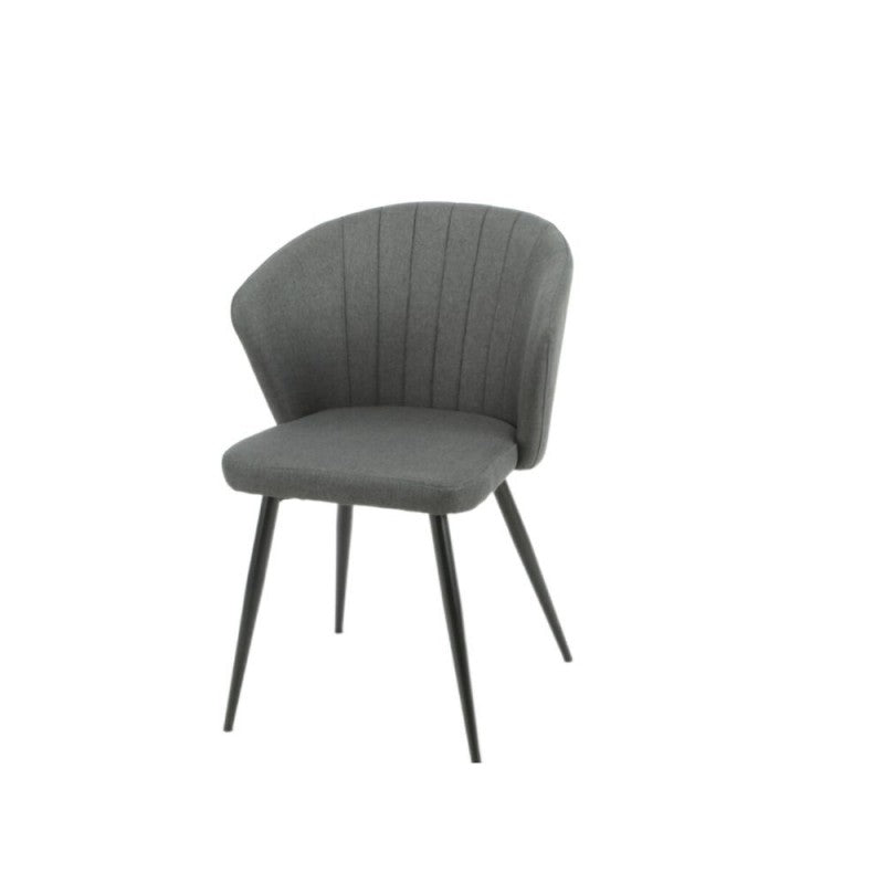 Set of "Krid" dining chairs upholstered in fabric with black metal legs, 44x41 cm, 82h