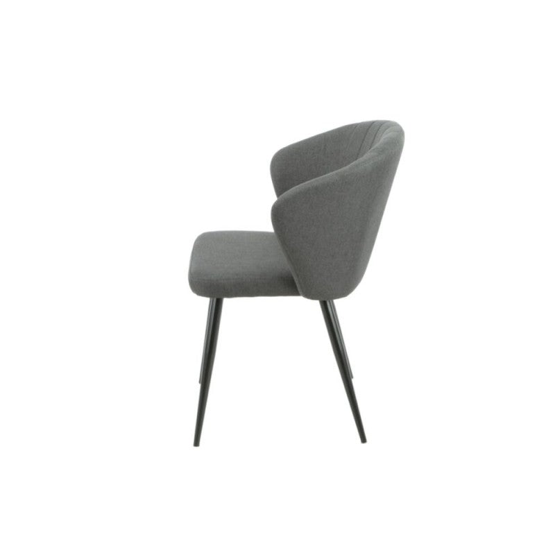 Set of "Krid" dining chairs upholstered in fabric with black metal legs, 44x41 cm, 82h