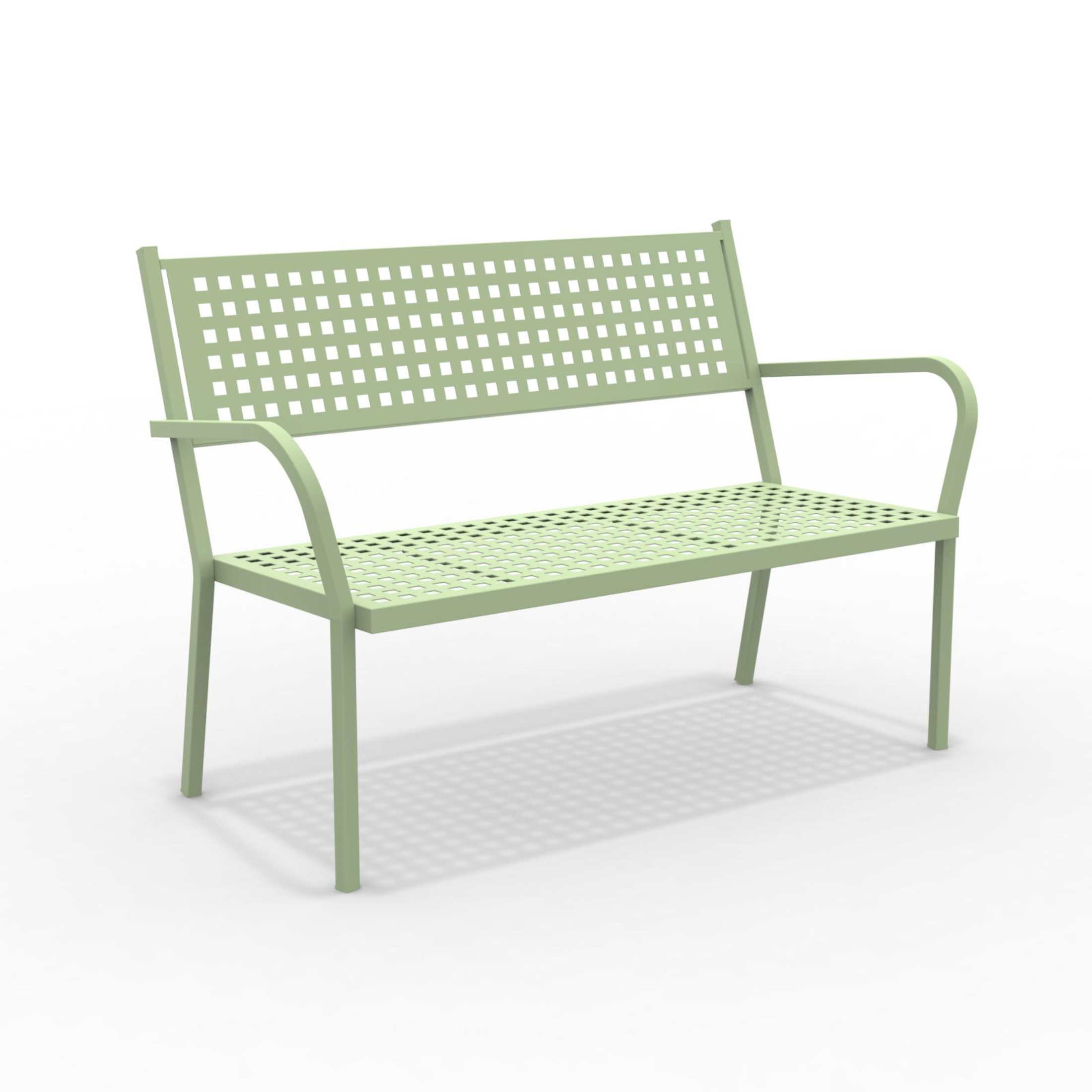 "Alice1" metal garden bench, stackable sofa with armrests, 148x53 cm, 85 cm high