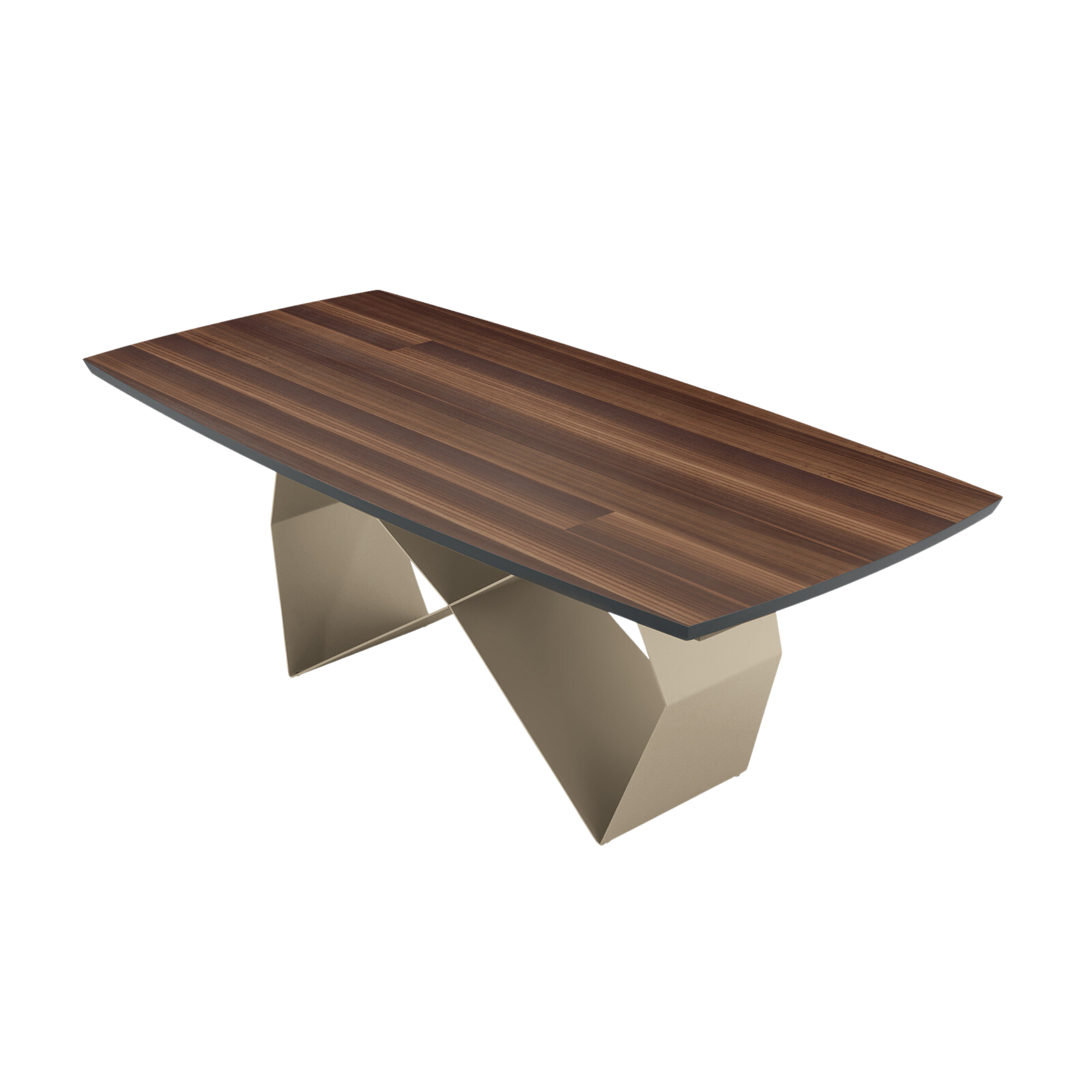 Extendable dining table "Reina" with metal base and oak top, 200/300x100 cm, 75 cm high