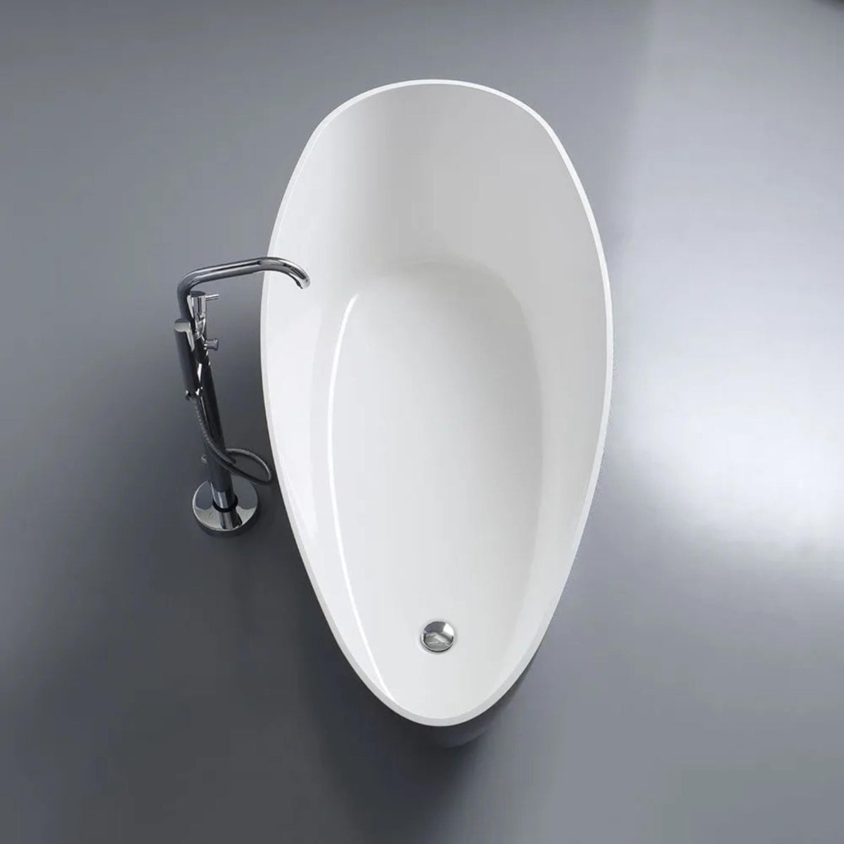 Vasca da bagno freestanding "Roma" in marmo ricomposto cm 156x71 56h - MondoViro