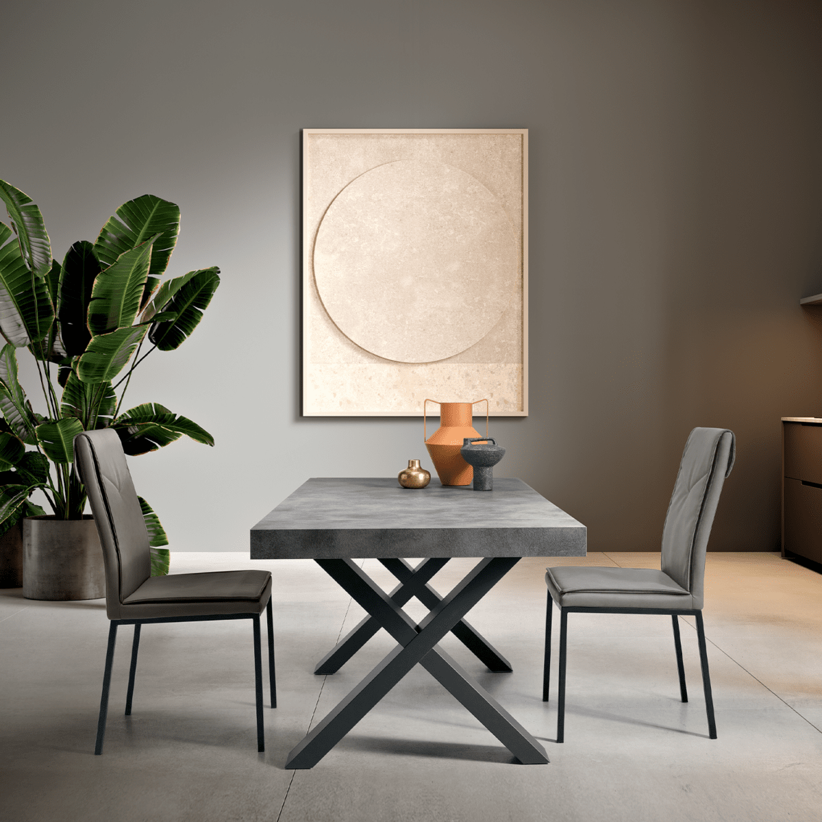 Tavolo allungabile da pranzo "Barton" con allunghe in laminato effetto legno cm 160/260x90 76h - MondoViro