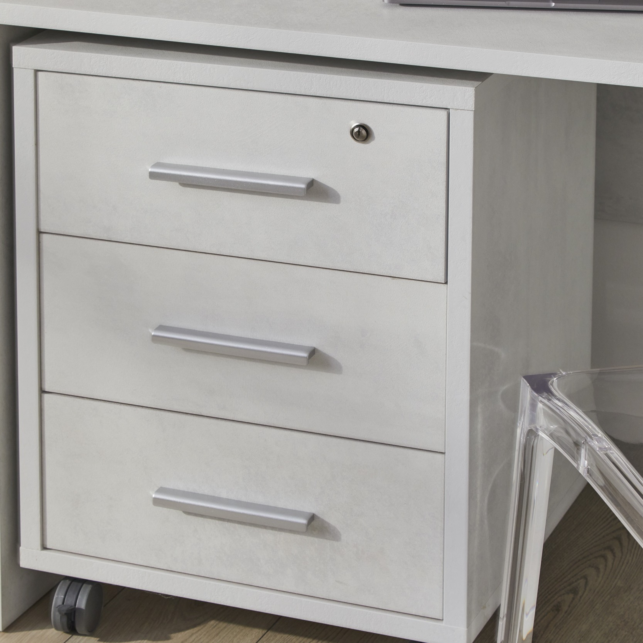 Versatile "Double" 3-drawer wooden cabinet with wheels, 51x41 cm, 71h