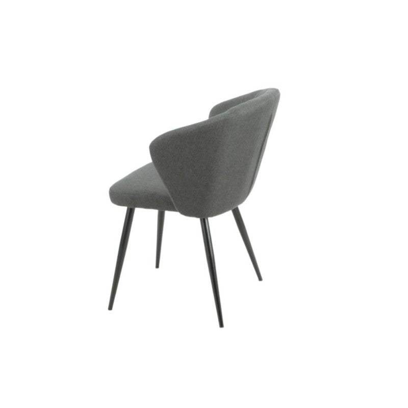 Set of "Krid" dining chairs upholstered in fabric with black metal legs, 44x41 cm, 82h