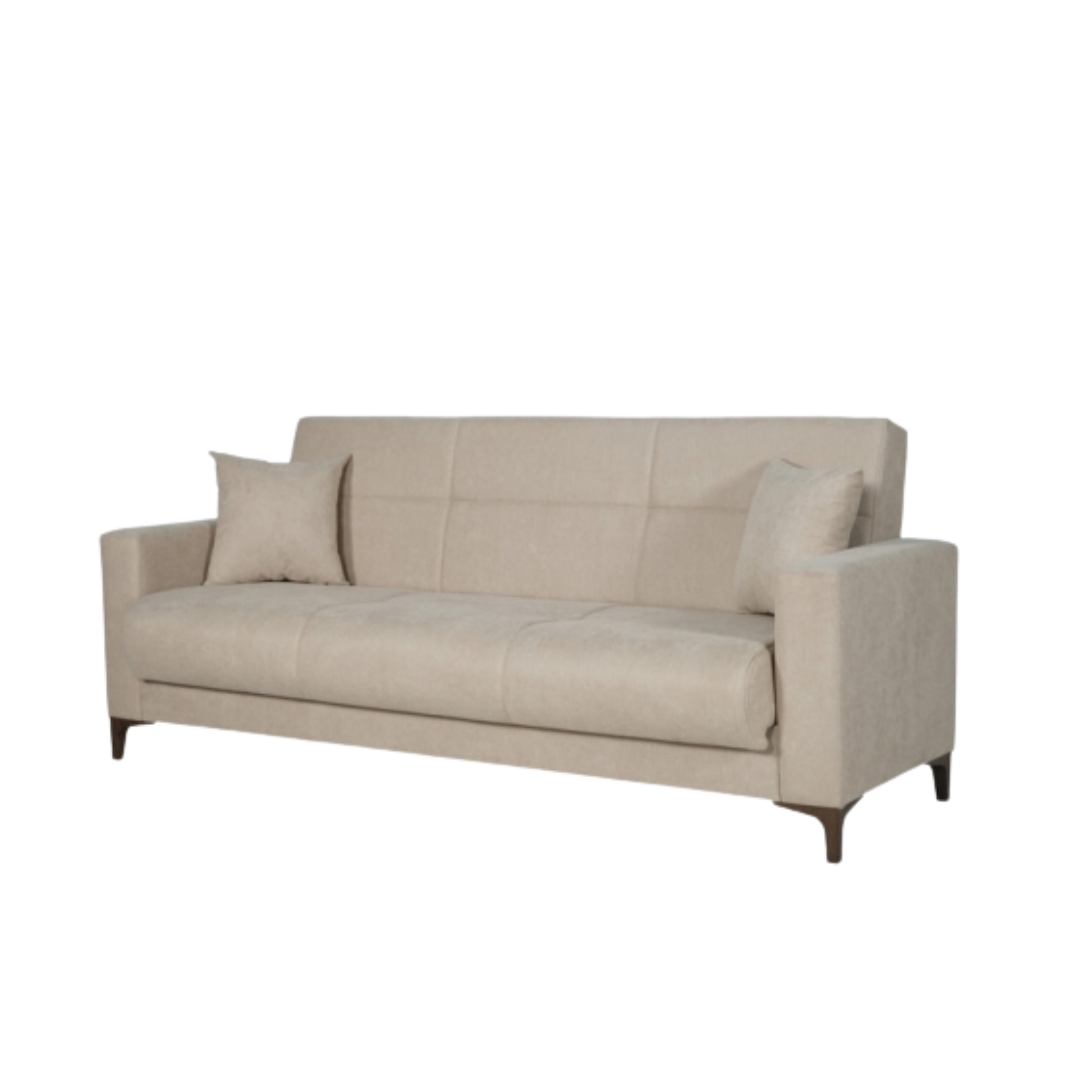 "Bravo Bacos" fabric sofa with storage drawer and two cushions