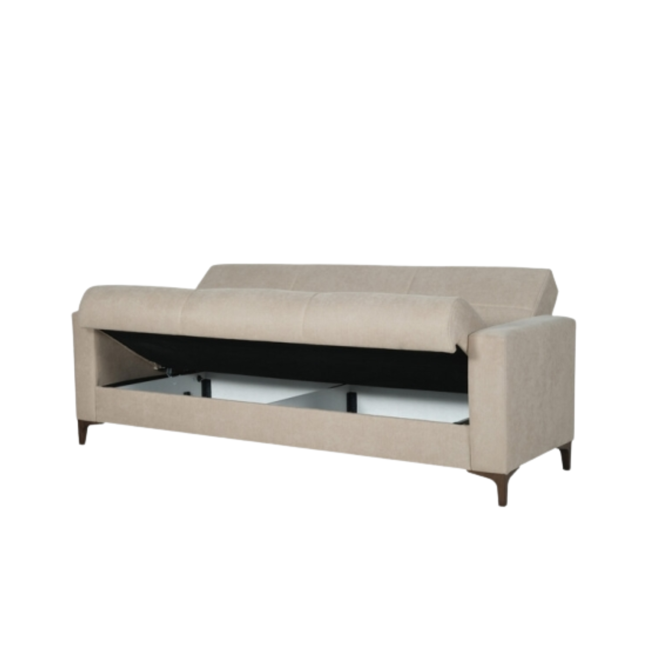 "Bravo Bacos" fabric sofa with storage drawer and two cushions