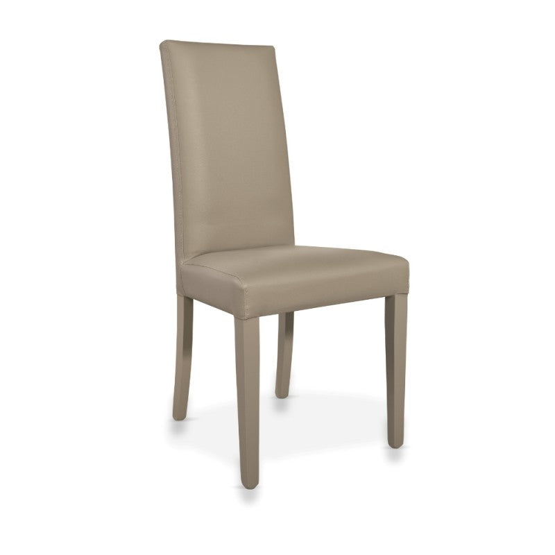 Set of "Nancy" dining chairs upholstered in eco-leather with wooden legs, 47x47 cm, 101h