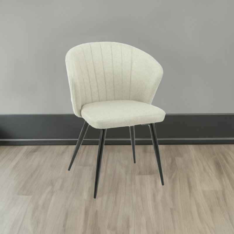 Set of "Krid" dining chairs upholstered in fabric with black metal legs, 44x41 cm, 82h