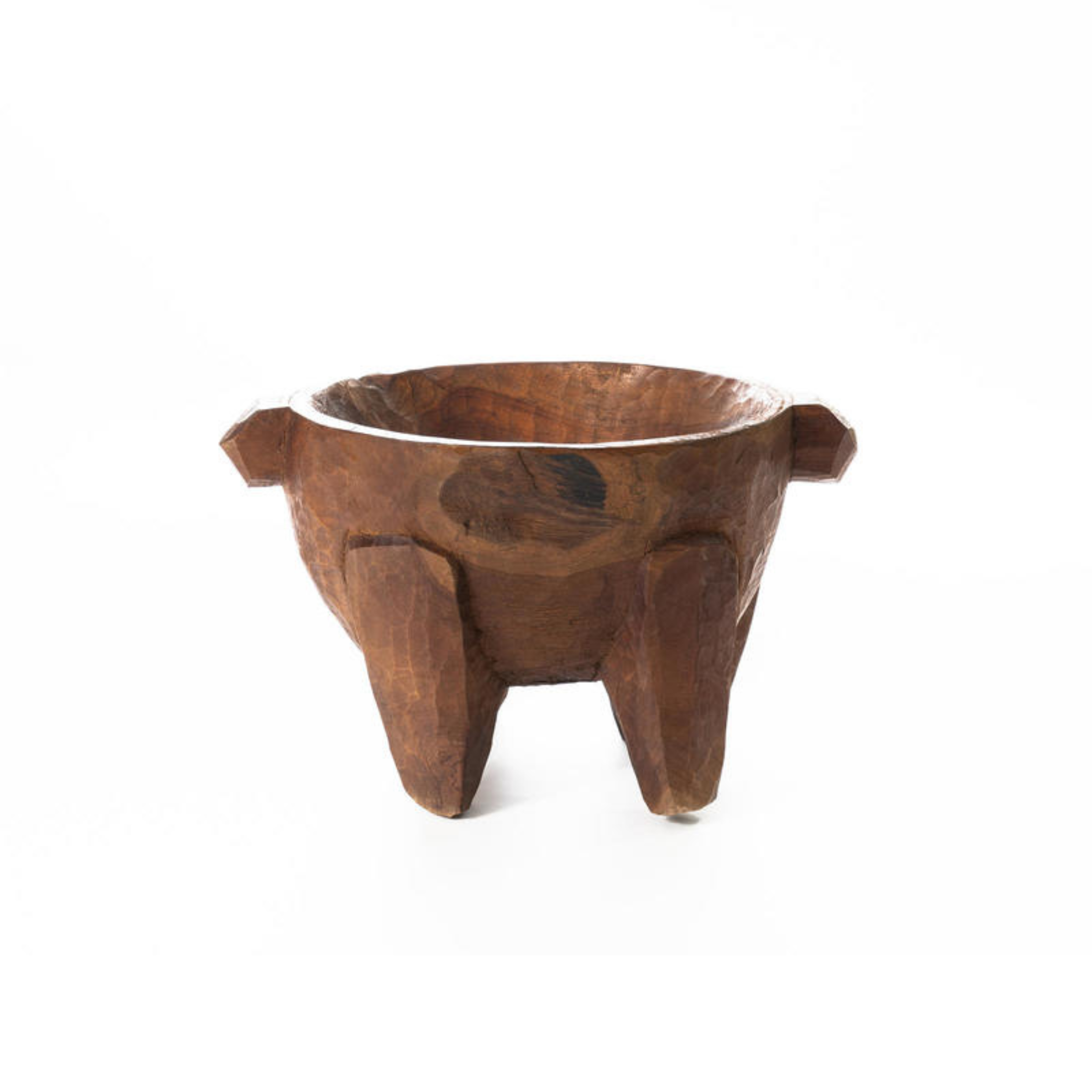 Round wooden bowl "Ciotola2" hand carved 60x47 cm 37h