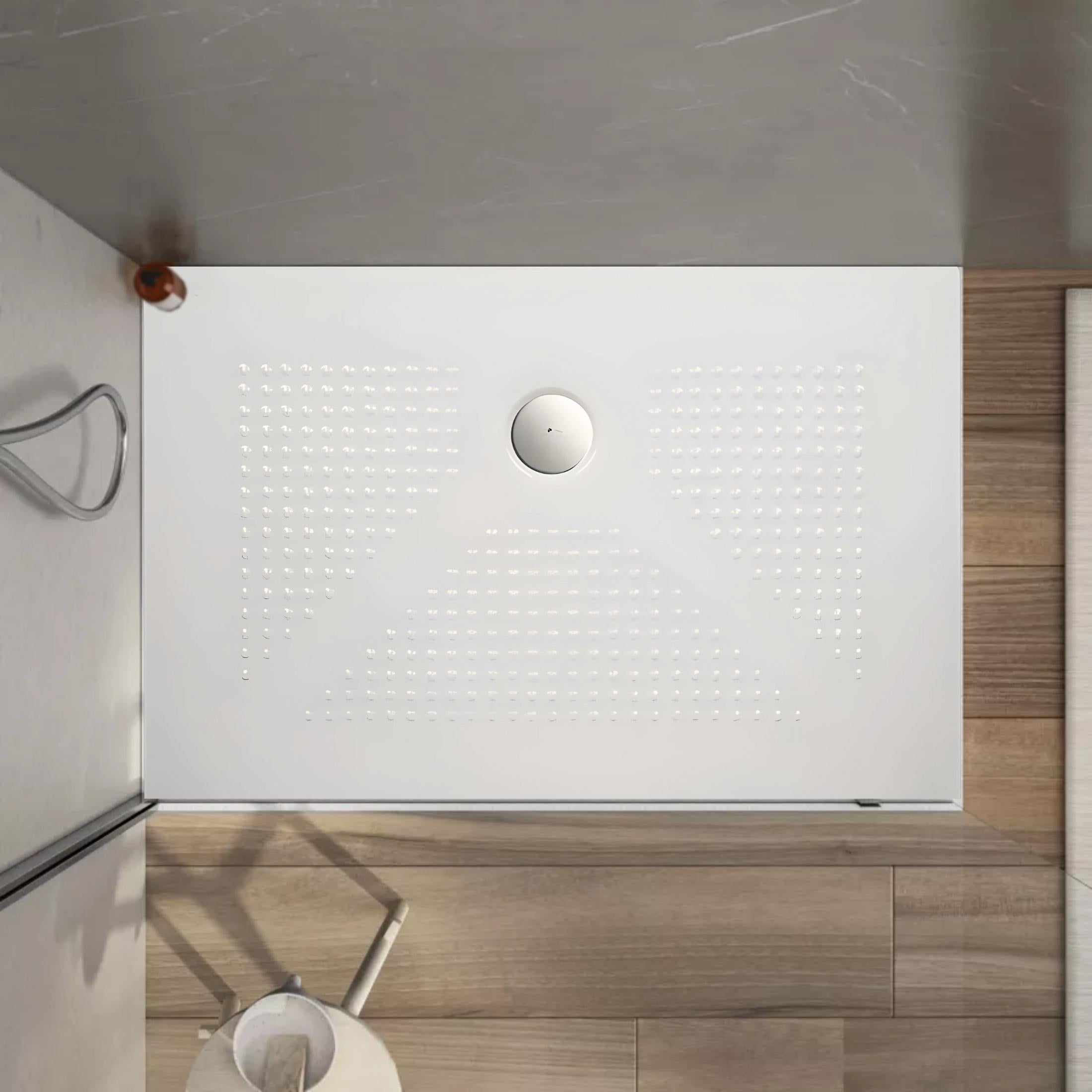 "Denver" rectangular shower tray in thin, non-slip ceramic