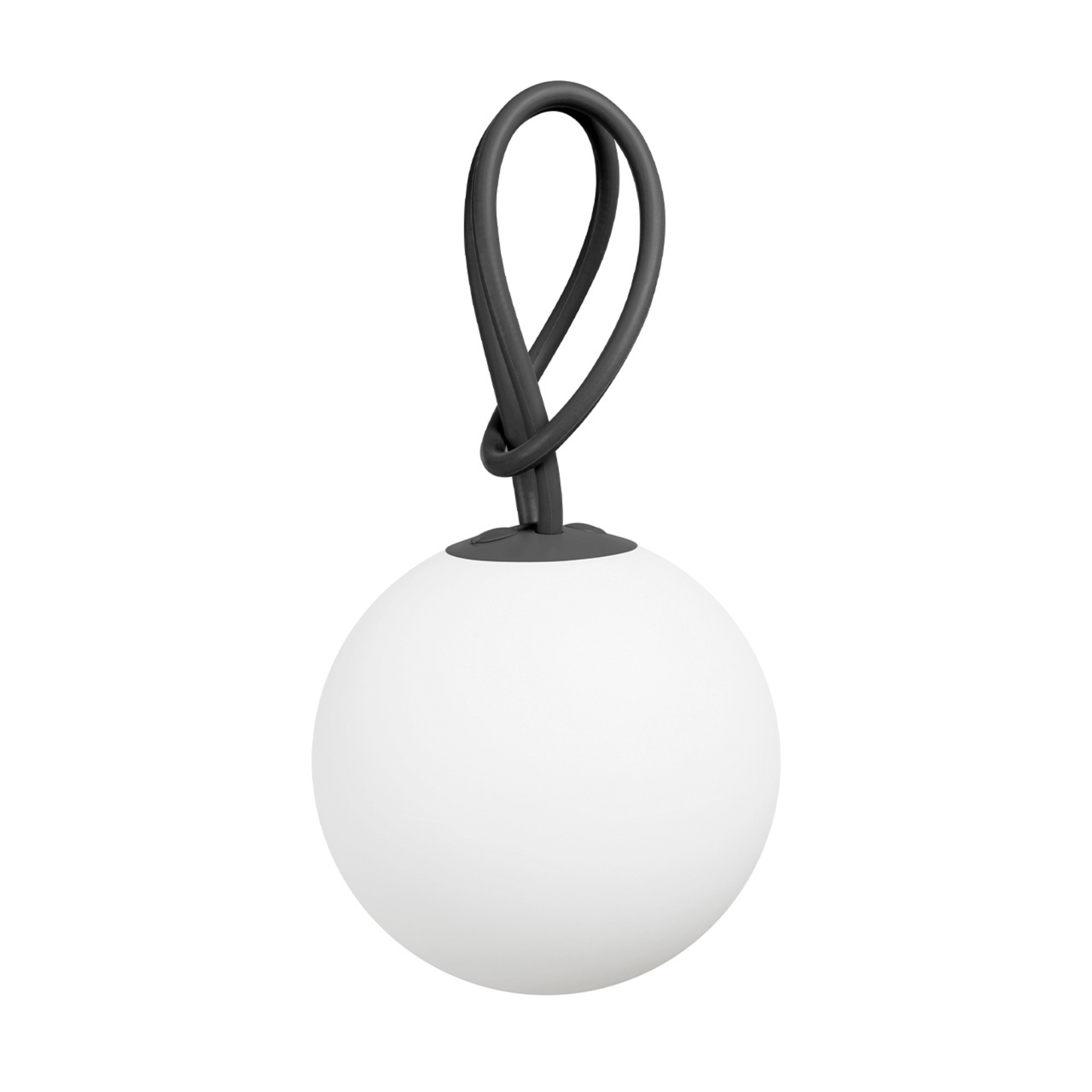 Set of 2 "Bolleke" battery-powered LED hanging lamps in HDPE with rubber hook, 20x20 cm