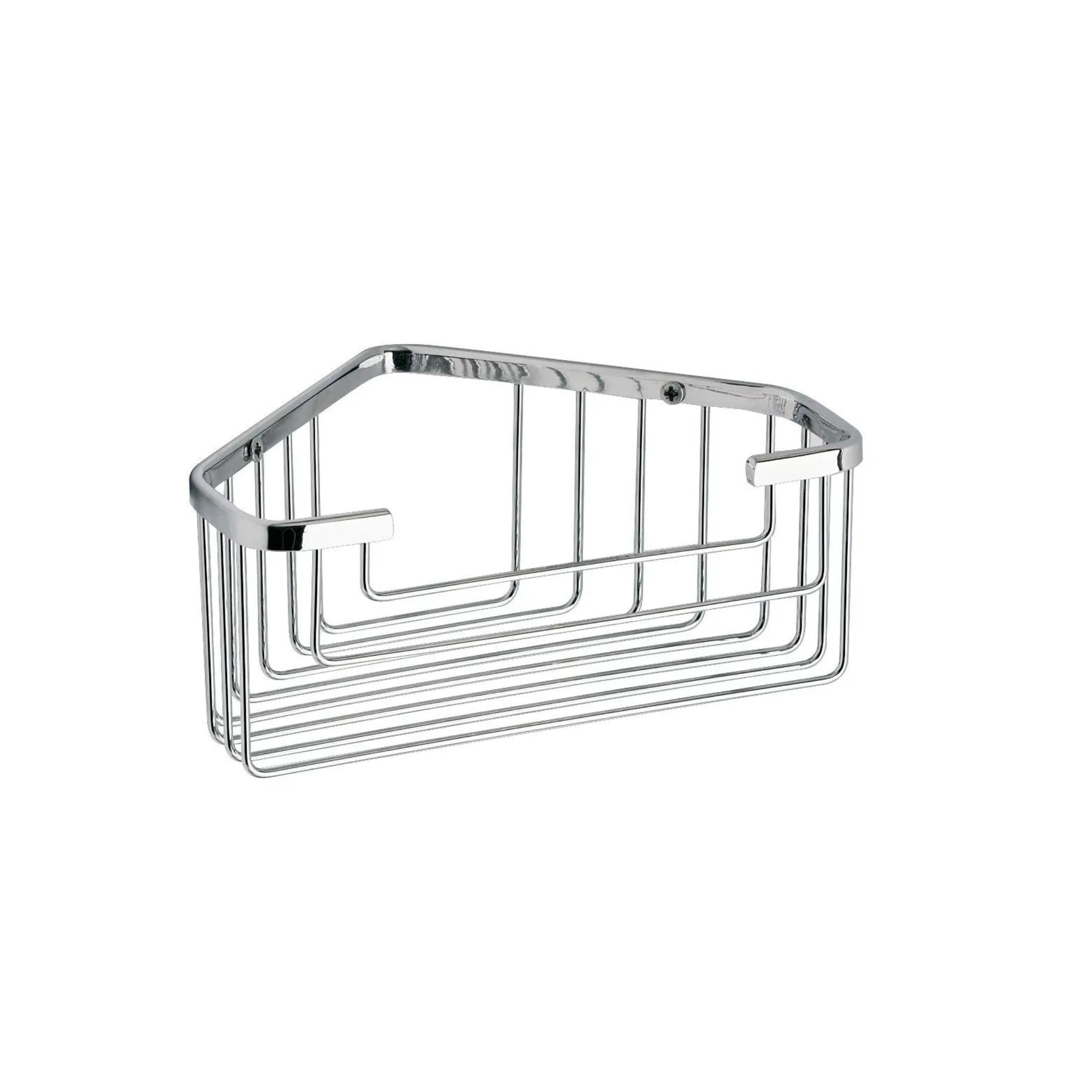 "Camille" corner shower soap dish in stainless steel wire