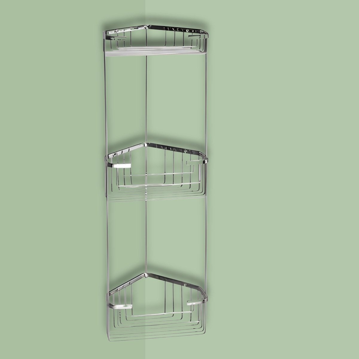 Portasapone angolare per doccia a 3 piani "Ivàn" in filo di acciaio inox cm 15,9x15,9 54,2h - MondoViro