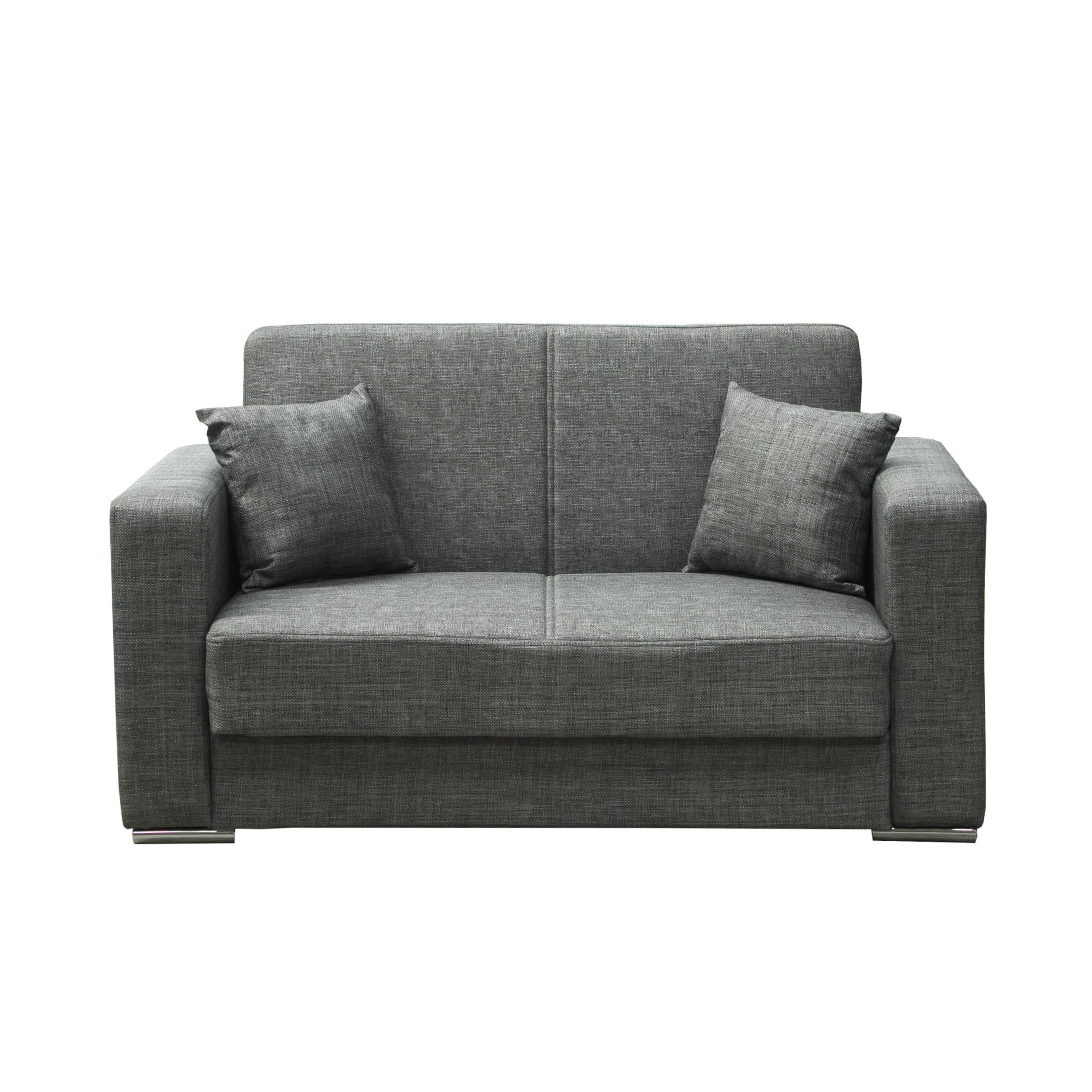 Modern 2-seater sofa "Futura" in fabric with chromed feet 159x84 cm 82h
