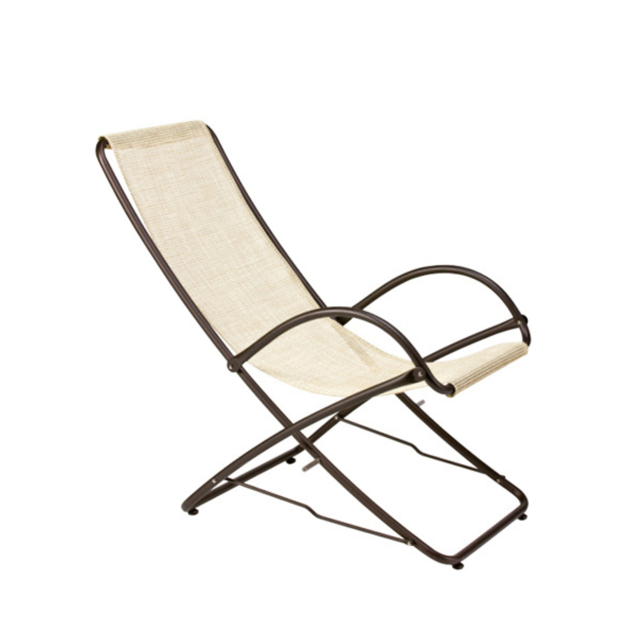 "Park" garden sun lounger in fabric and aluminium, 64x97.5 cm, 93h