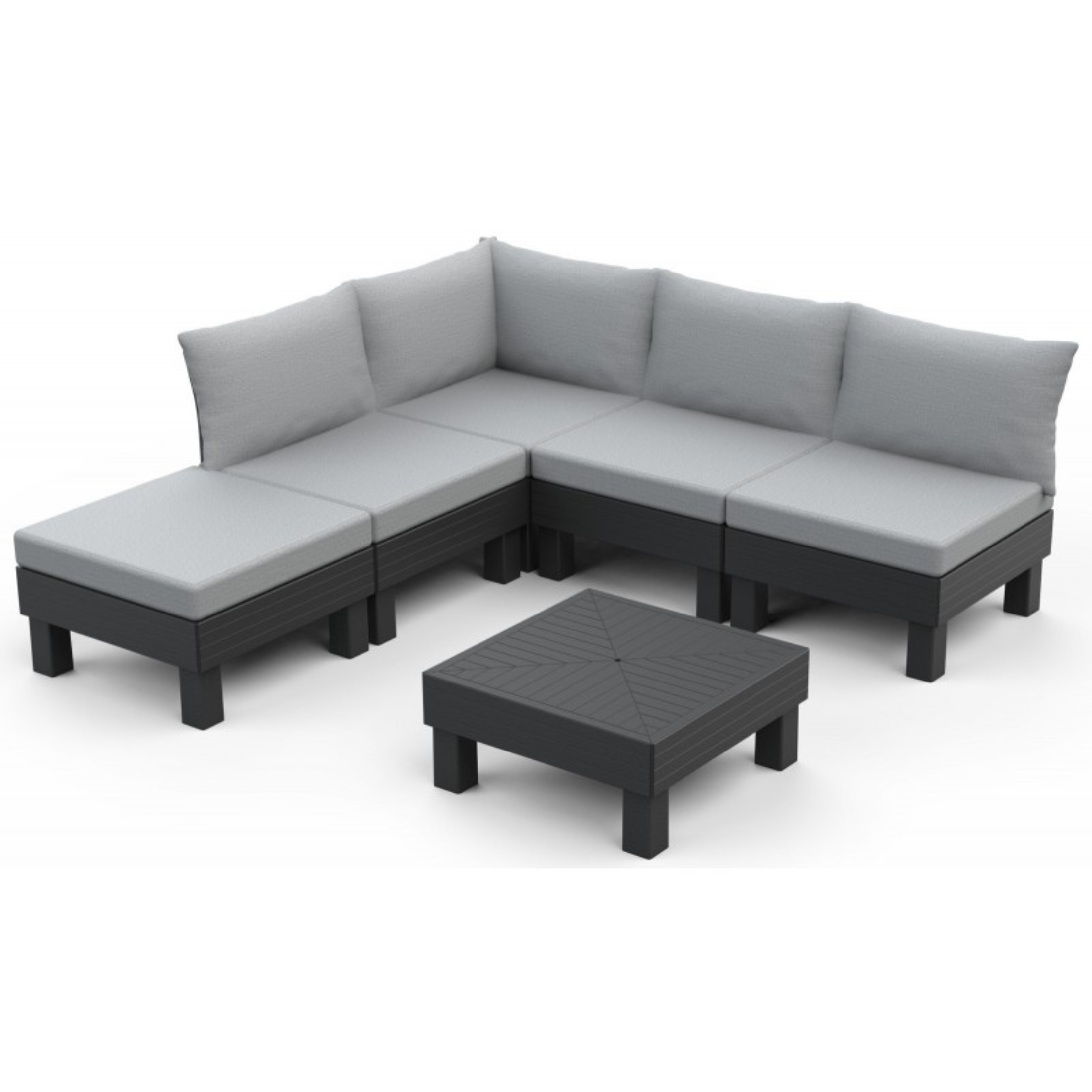 "Elements" 5-seater garden set with a sofa, 2 armchairs, and 1 modular coffee table