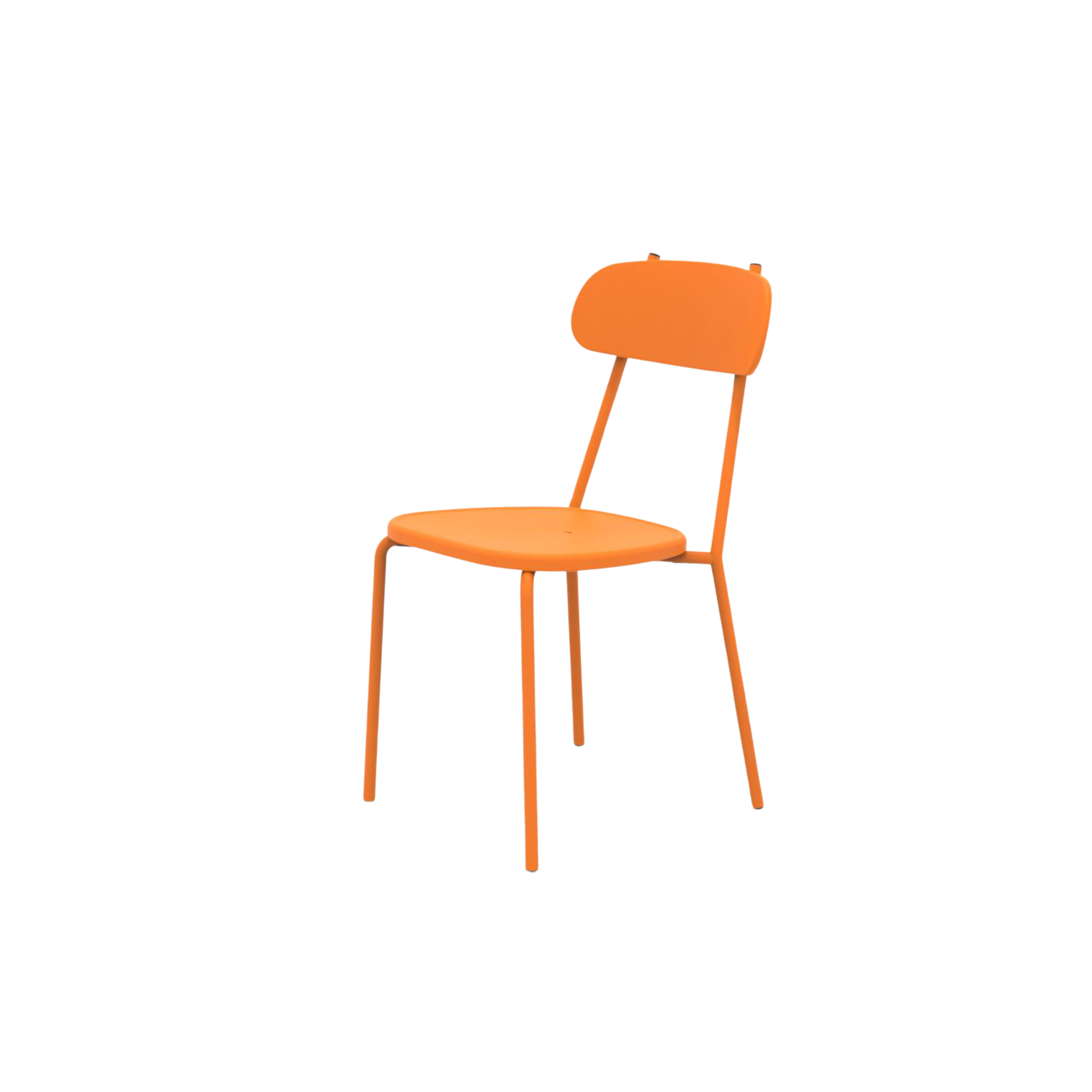 Set of stackable "Fox" garden chairs in painted metal, 45x53 cm, 84h