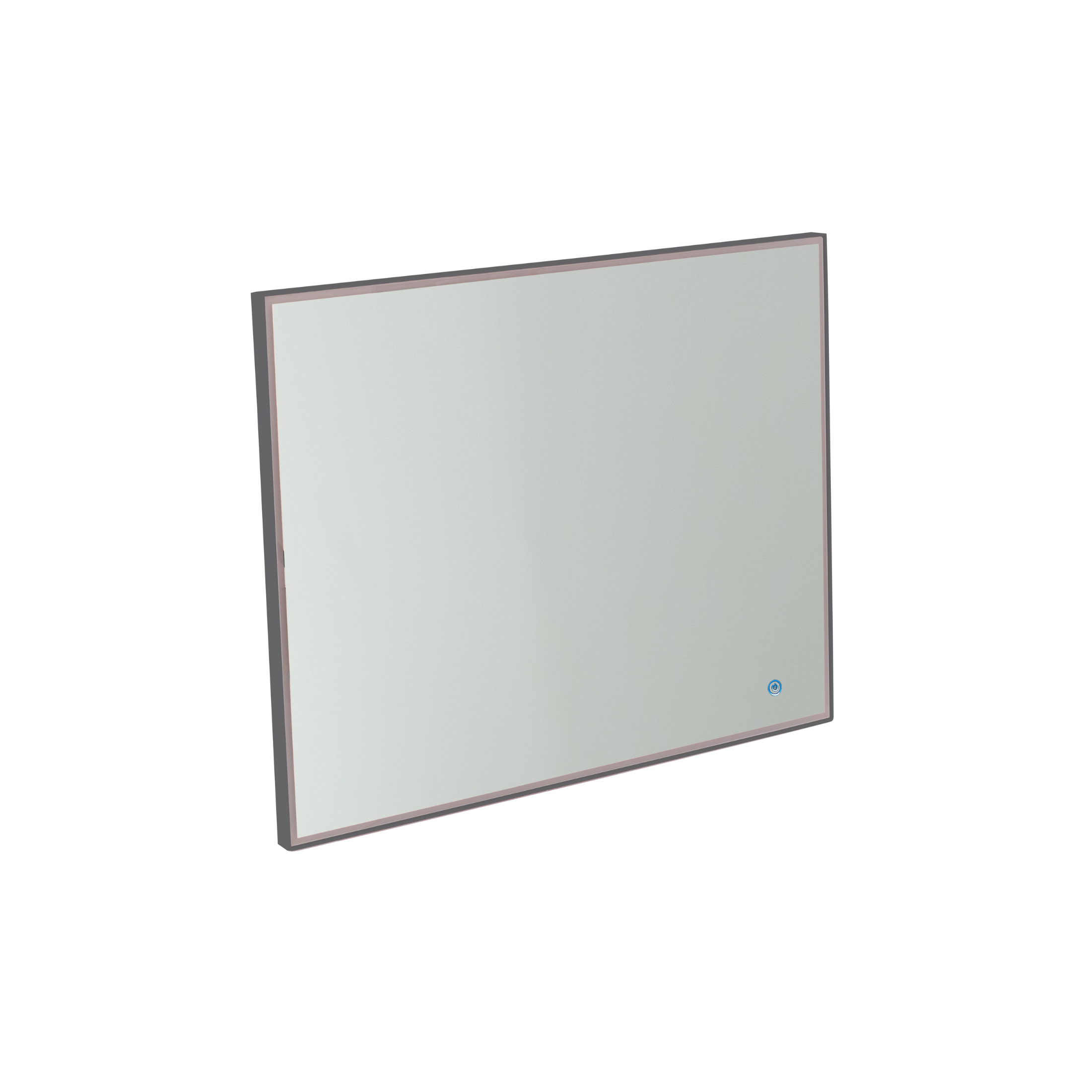 "Barbara" LED wall mirror with rectangular aluminum frame, 100x5 cm, 80 cm high