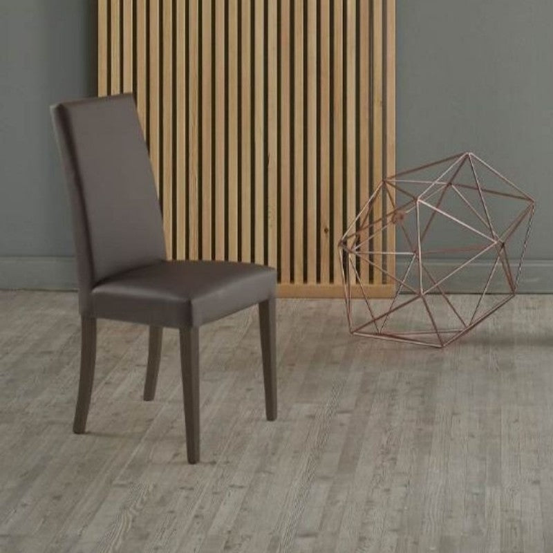 Set of "Nancy" dining chairs upholstered in eco-leather with wooden legs, 47x47 cm, 101h
