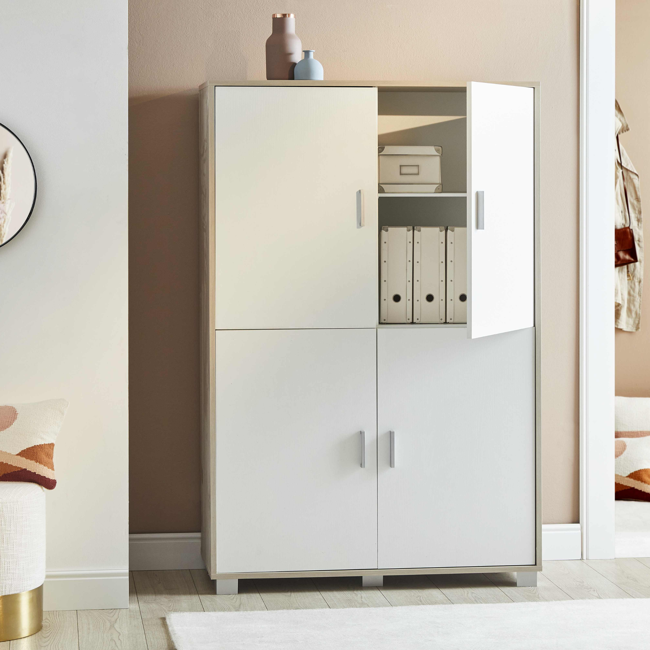 Armadio multiuso in legno 4 ante "Enigma" resistente elegante cm 108x41 161h