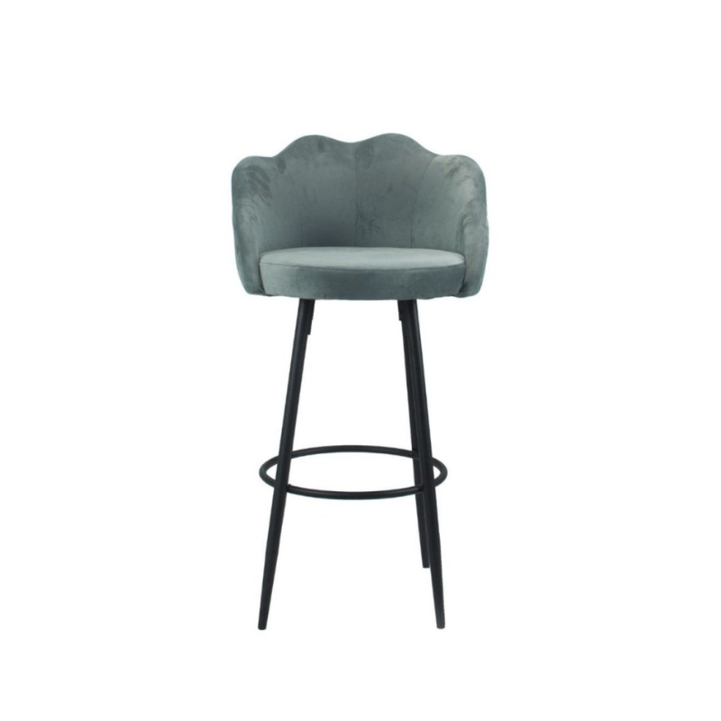 Set of "Orel" high stools padded in velvet for kitchen, 54x55 cm, 100 cm high.