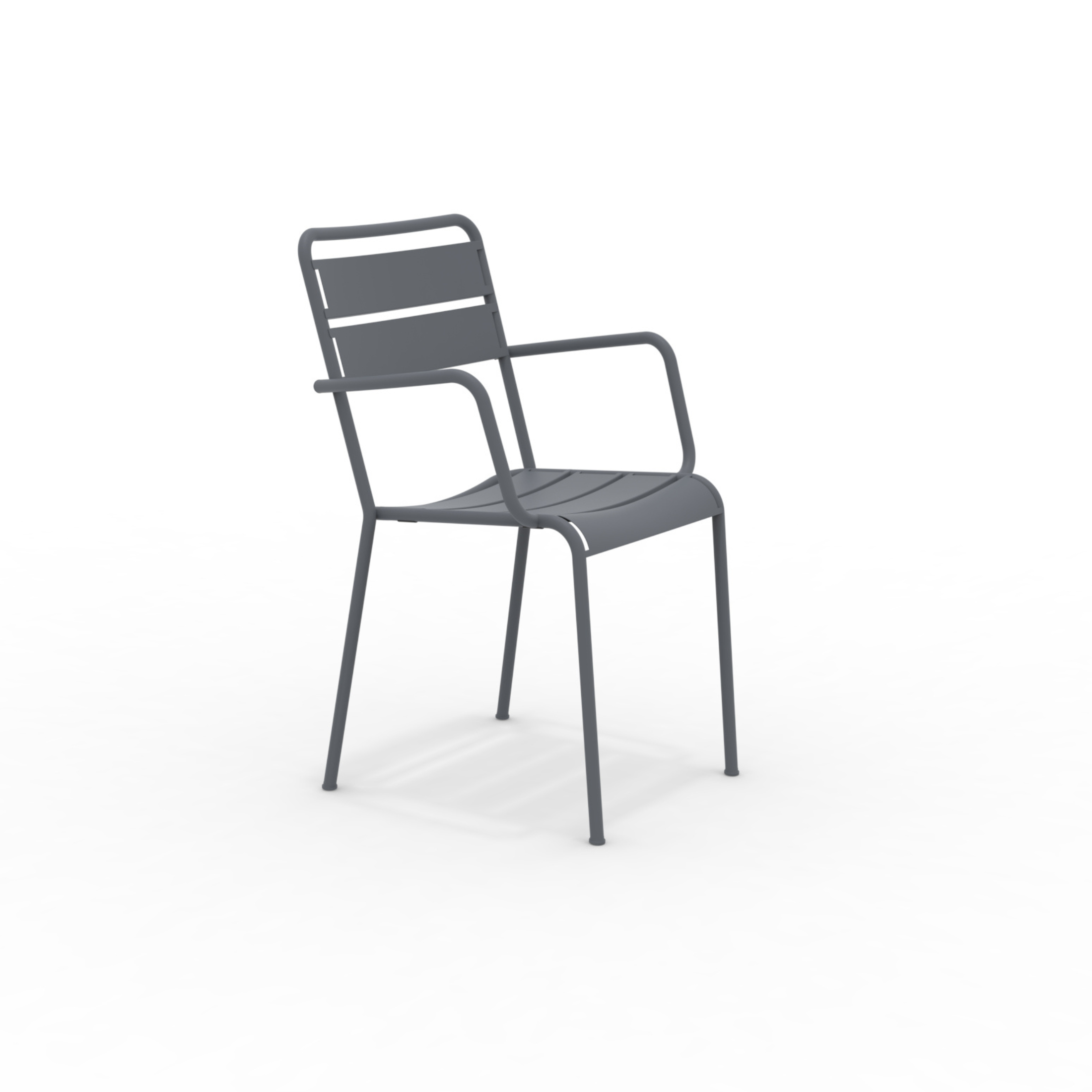 Set of modern and stackable "Twist" metal garden chairs with armrests, 55x57 cm, 87h