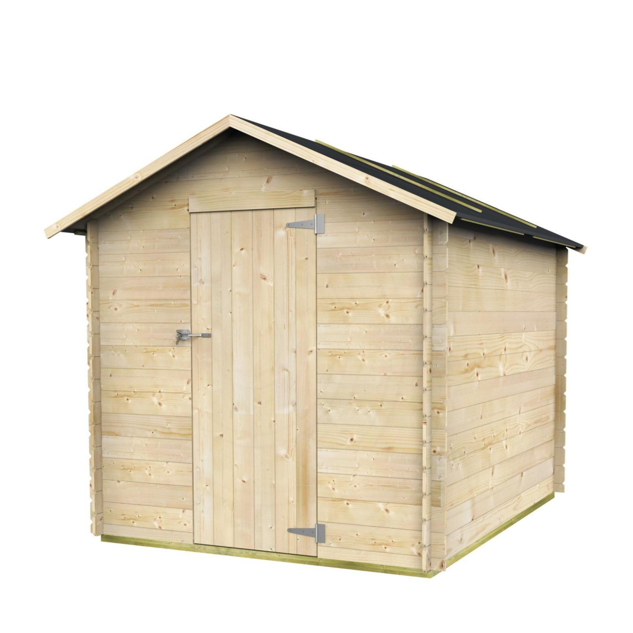 "Formia" wooden garden shed with single blind hinged door, 178x218 cm, 188 cm high