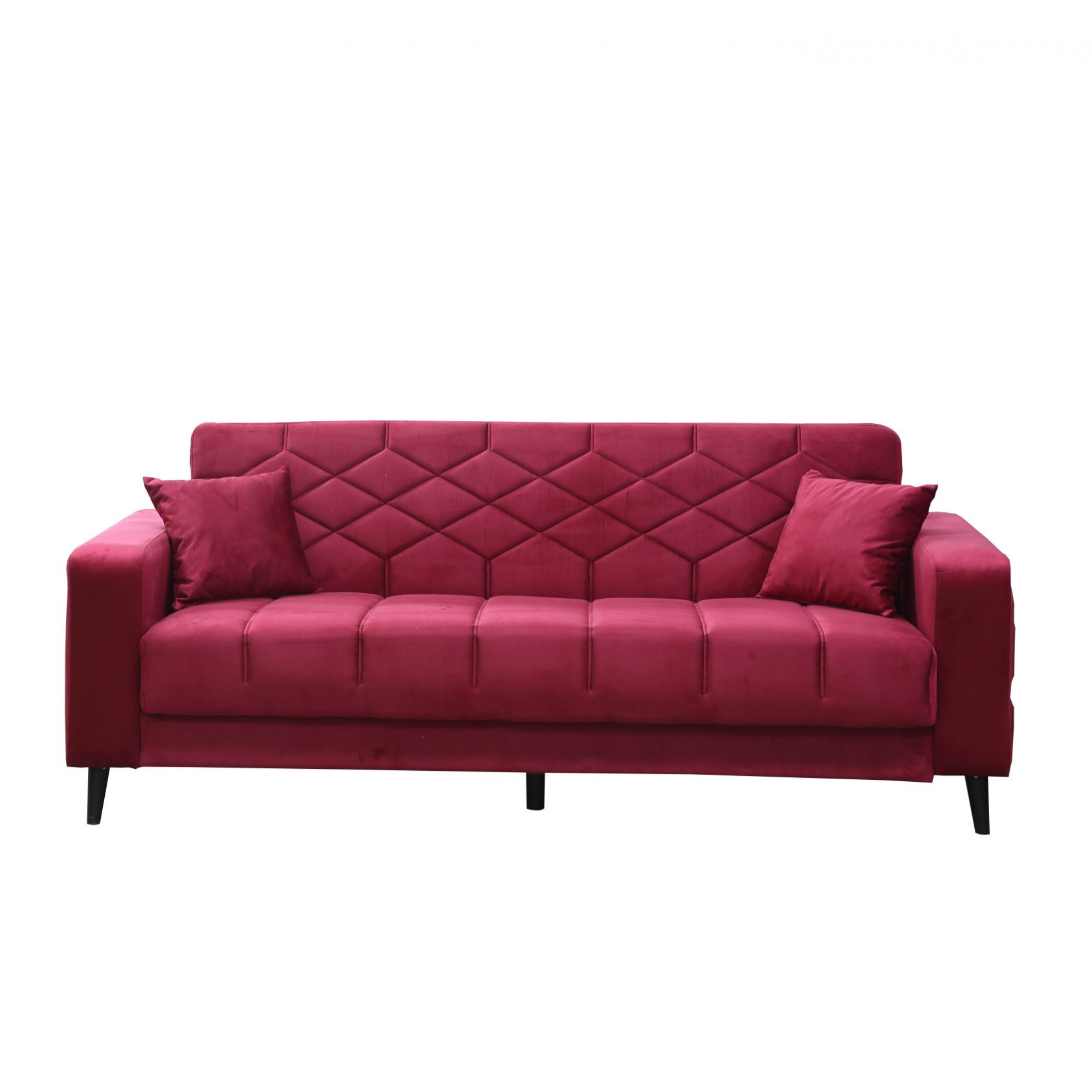 Modern 3-seater "Lisa" velvet sofa bed for living room, 225x85 cm, 84h