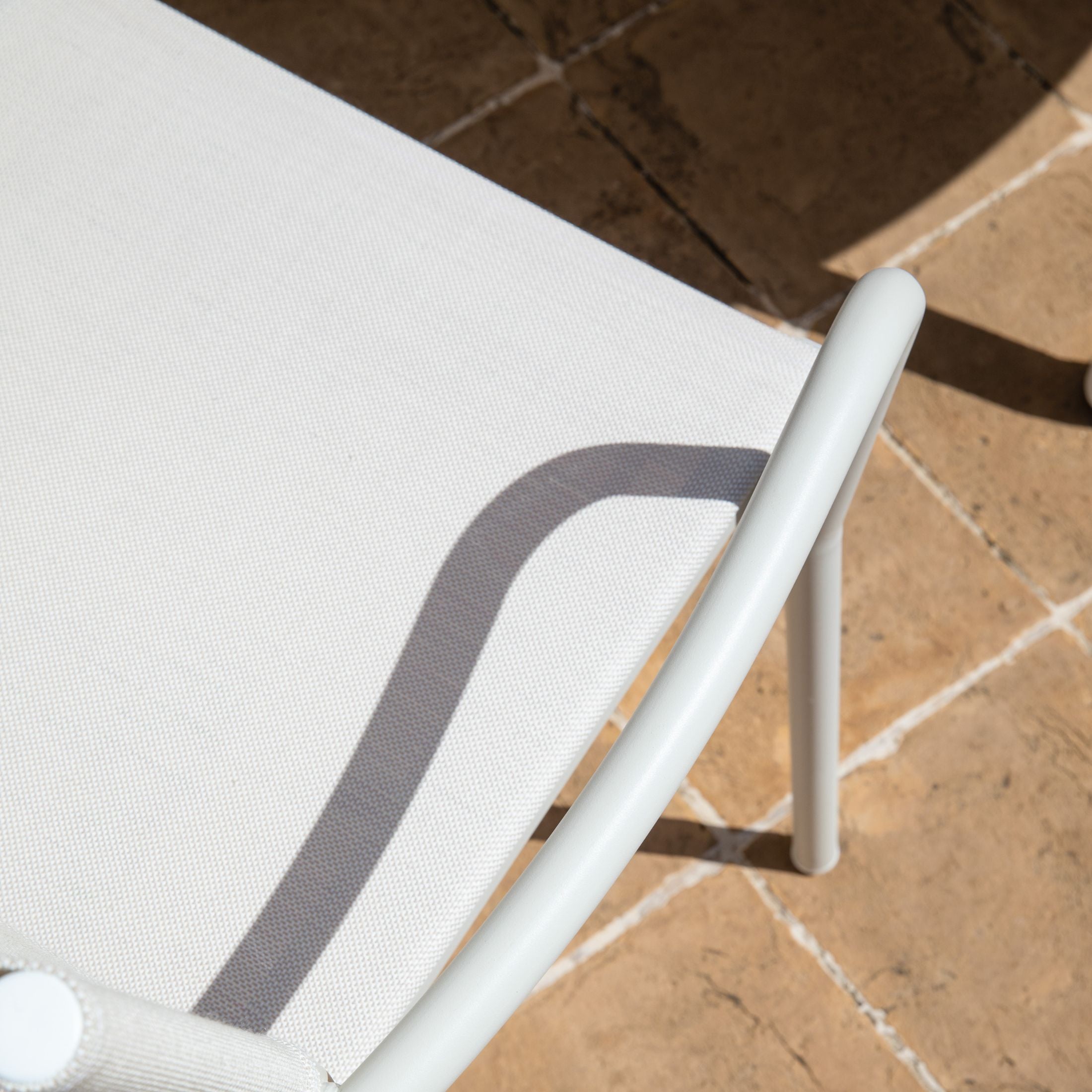 Set of chairs with seat and backrest in "Emma" fabric for the garden, stackable, 59x56 cm, 83h