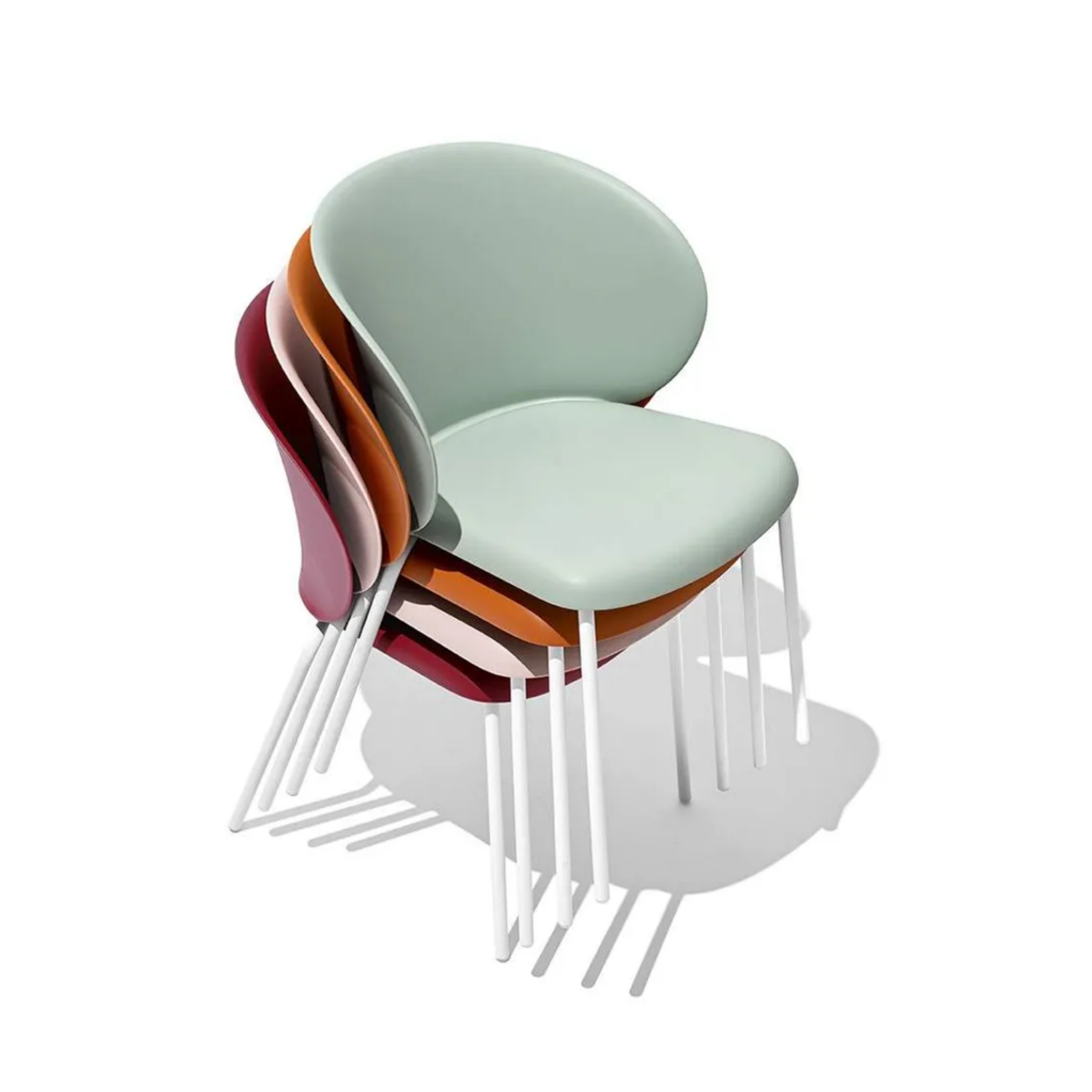 Set of modern "Tuka" chairs in metal and polypropylene, stackable, 55x59 cm, 86h