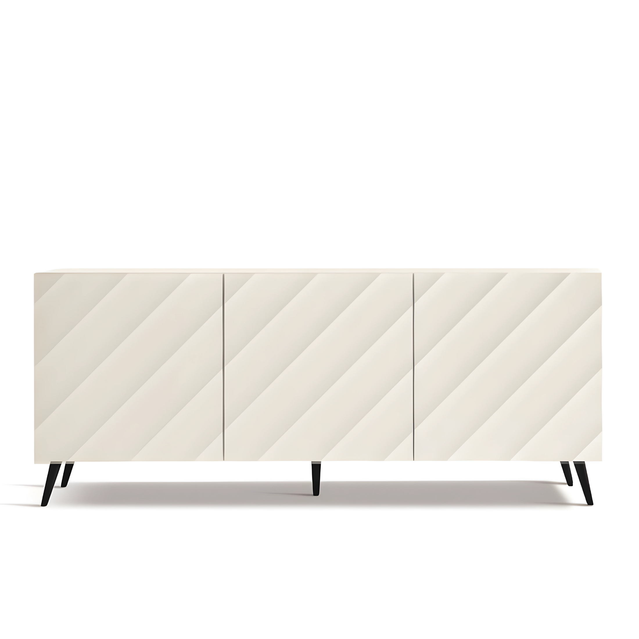 Assembled modern 3-door sideboard "Antares" in wood, 180x50 cm, h80 cm