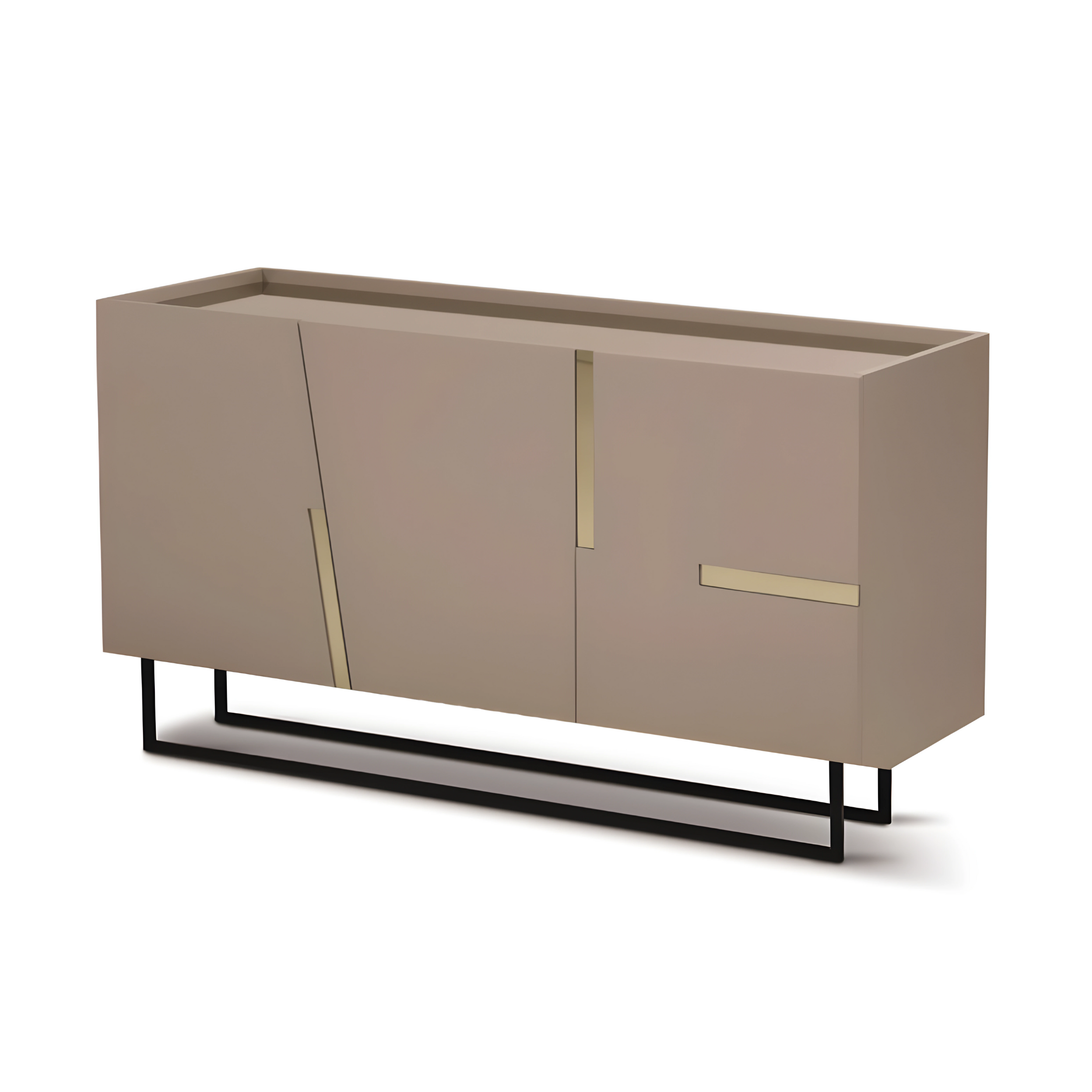 Modern 3-door sideboard "Toledo" in melamine, 160x50 cm, 89h pre-assembled
