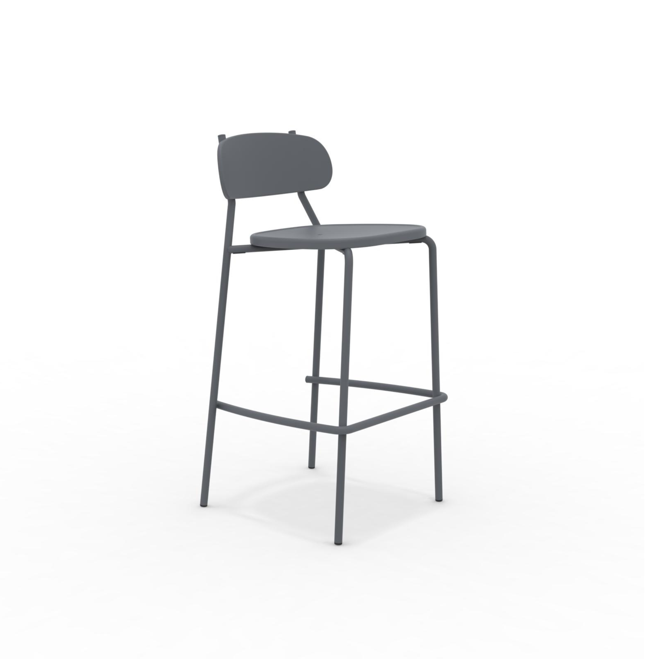 Set of stackable "Fox" garden stools in painted metal, 48x50 cm, 98h