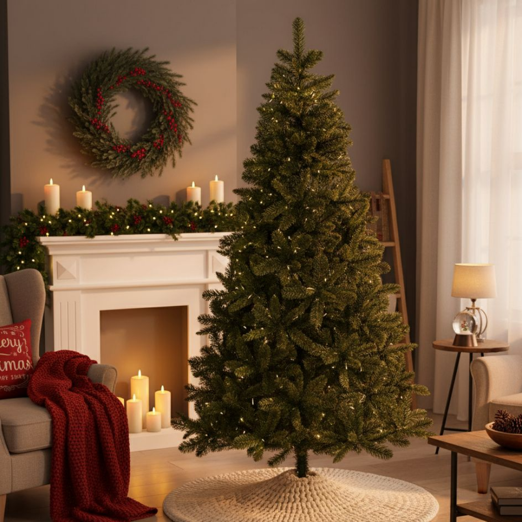 Slim "Zefiro" Christmas tree made of high-quality PVC with a realistic effect