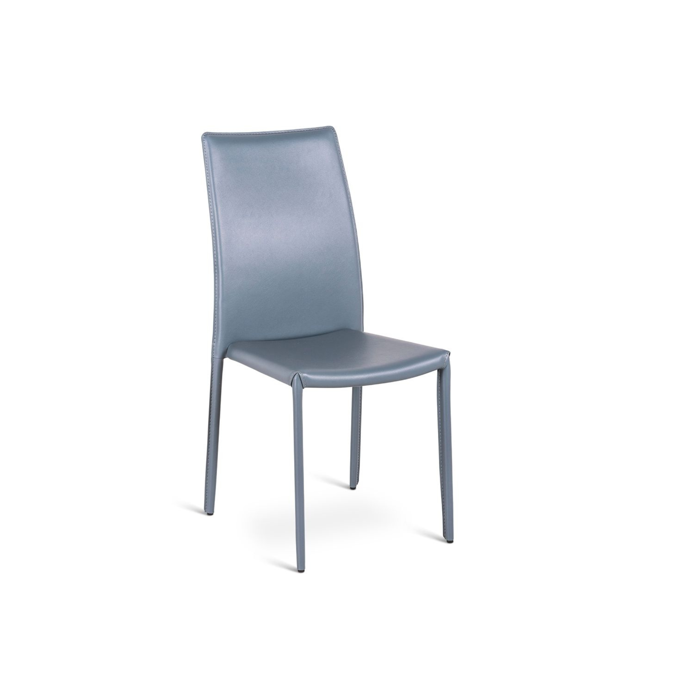 Set of vintage stackable "Fiordaliso" faux leather dining chairs, 41x42 cm, 95 cm high.