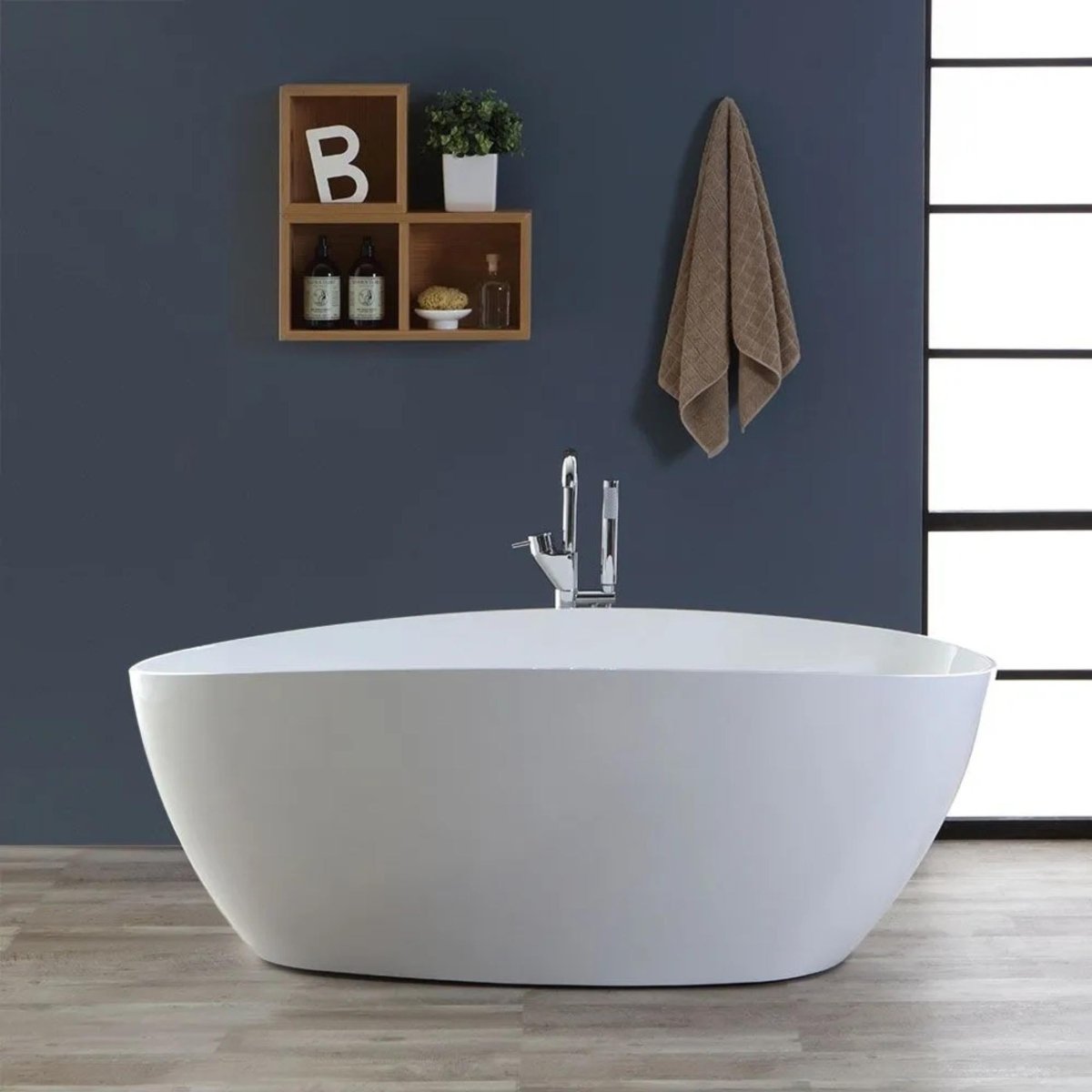 Vasca da bagno freestanding "Roma" in marmo ricomposto cm 156x71 56h - MondoViro