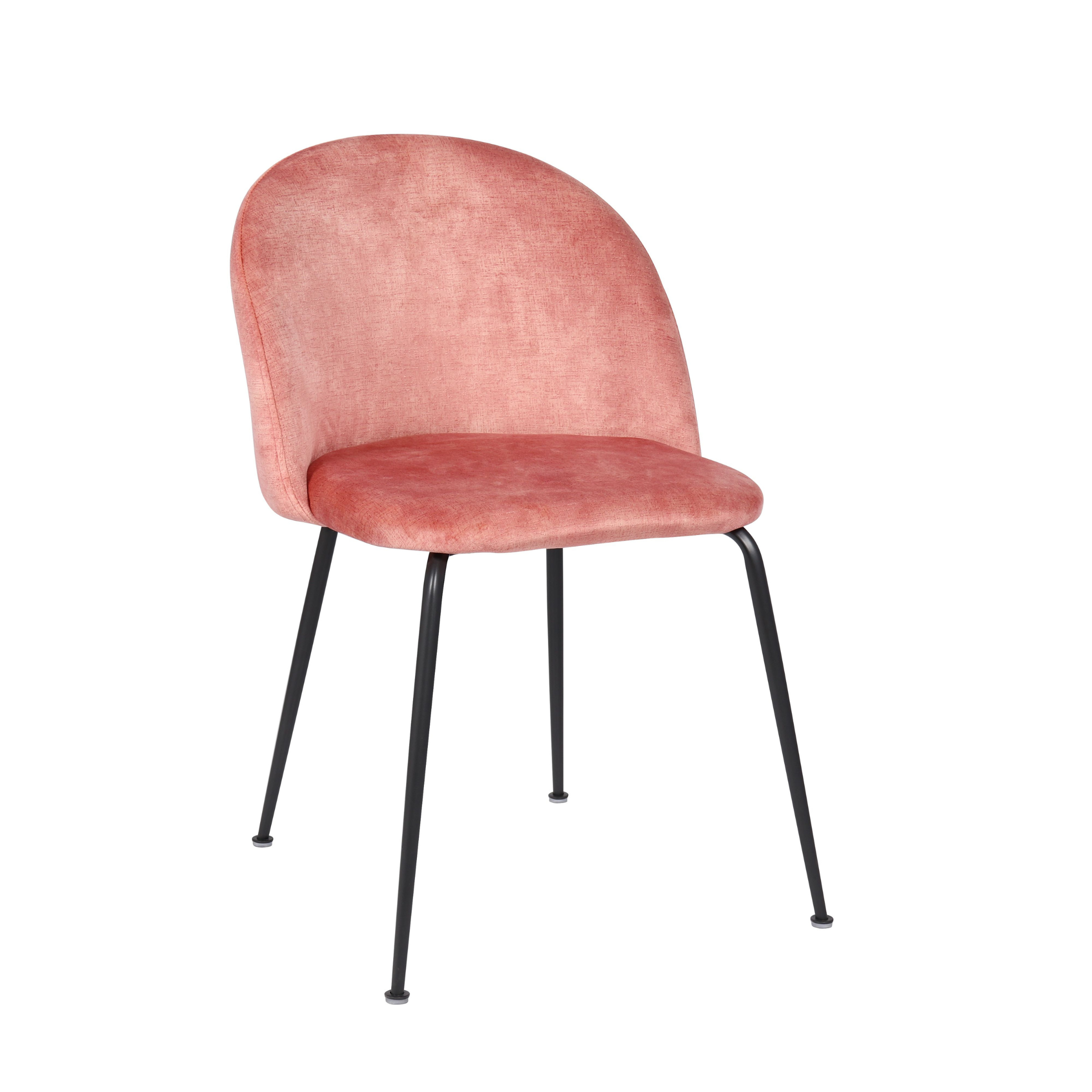 Set of "Lumina" velvet upholstered chairs with metal legs, 45x55 cm, 79 cm high.