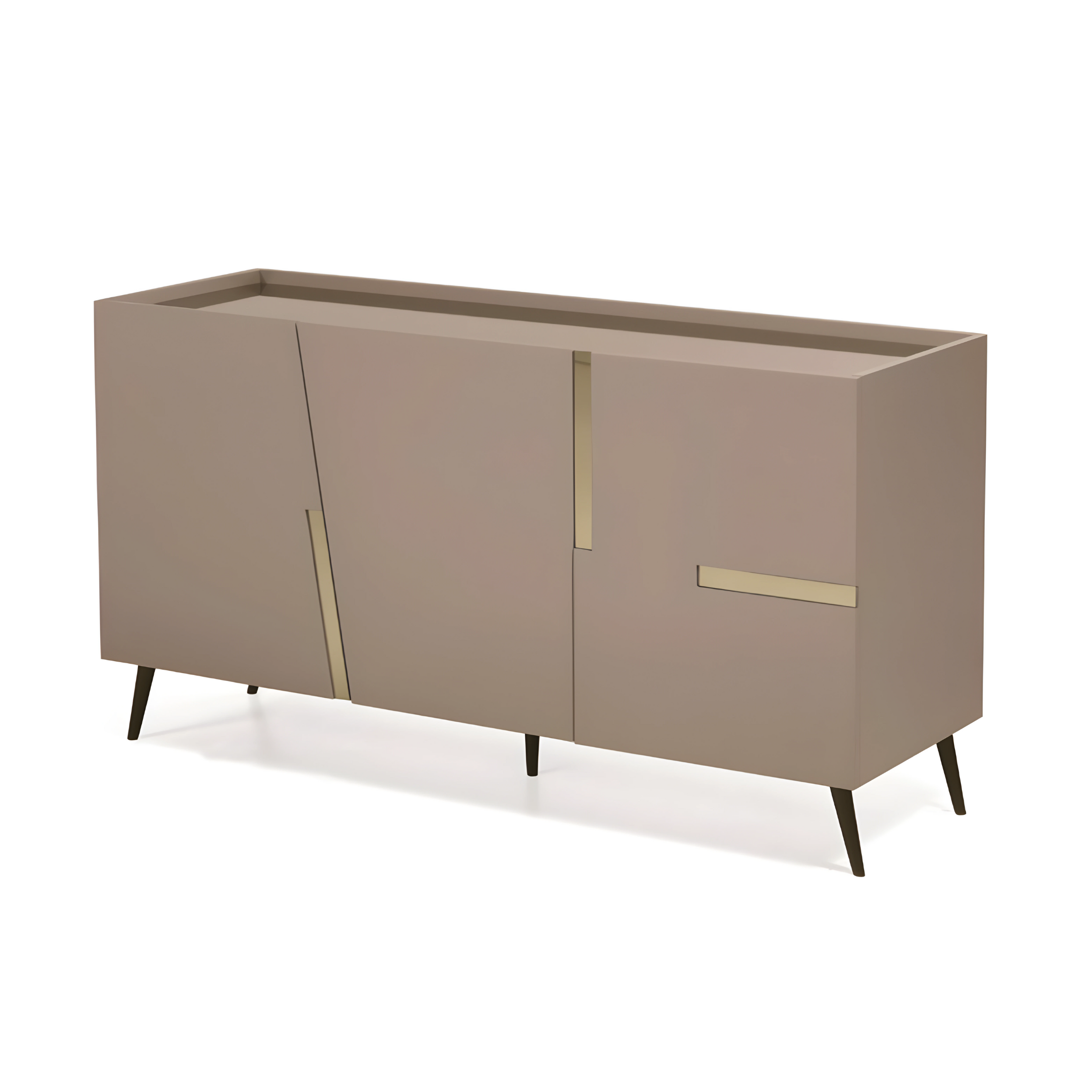Modern 3-door sideboard "Toledo" in melamine, 160x50 cm, 89h pre-assembled